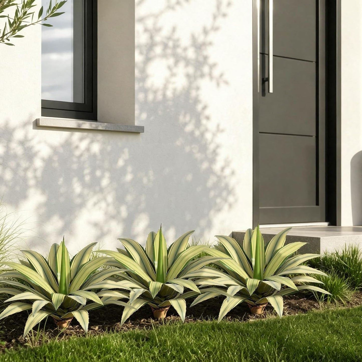 Artificial Plant Outdoor 22" Tall / Spiked Agave / Set of 22