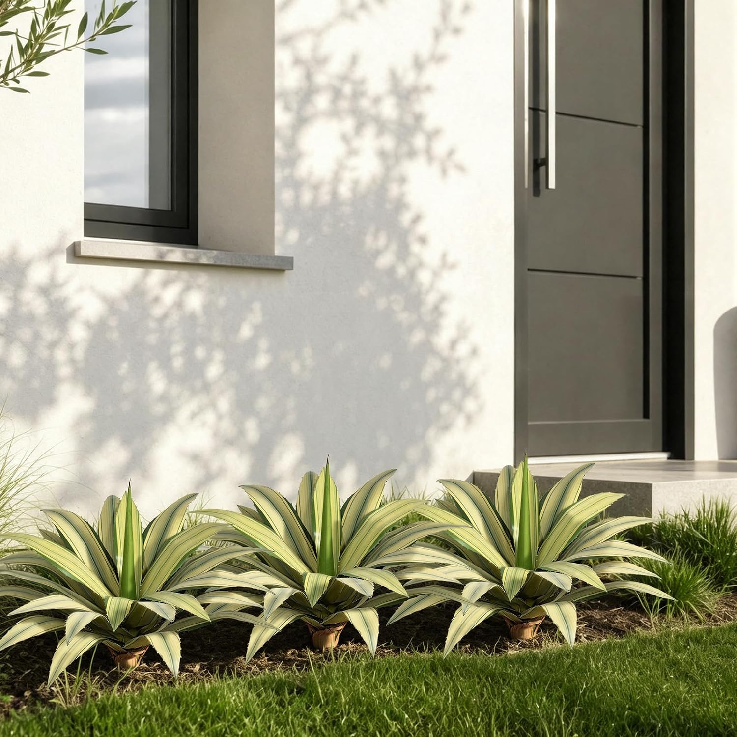 Artificial Plant Outdoor 22" Tall / Spiked Agave / Set of 22