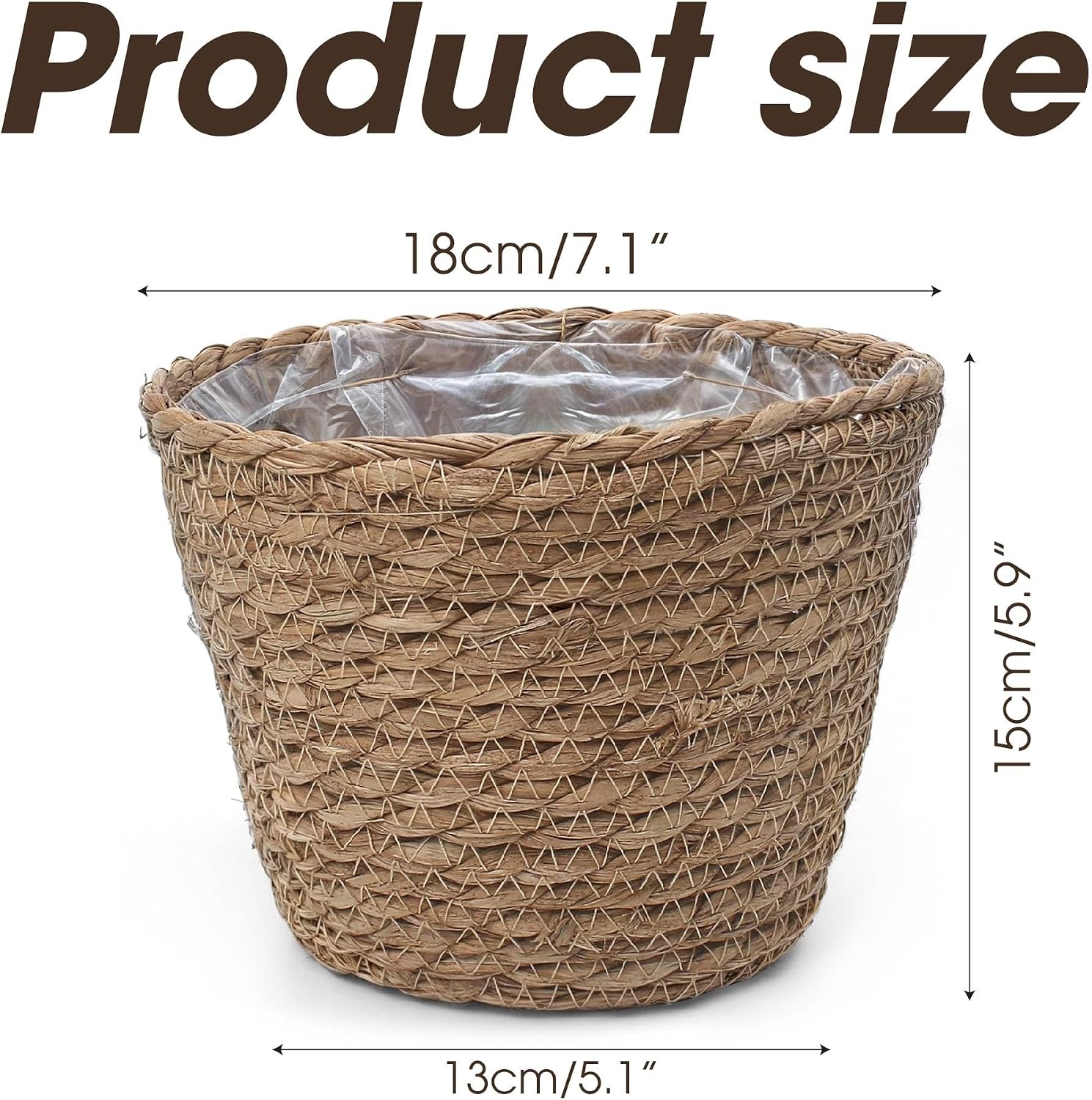 Hand Woven Wicker Cover Storage / 7.1 x 5.9
