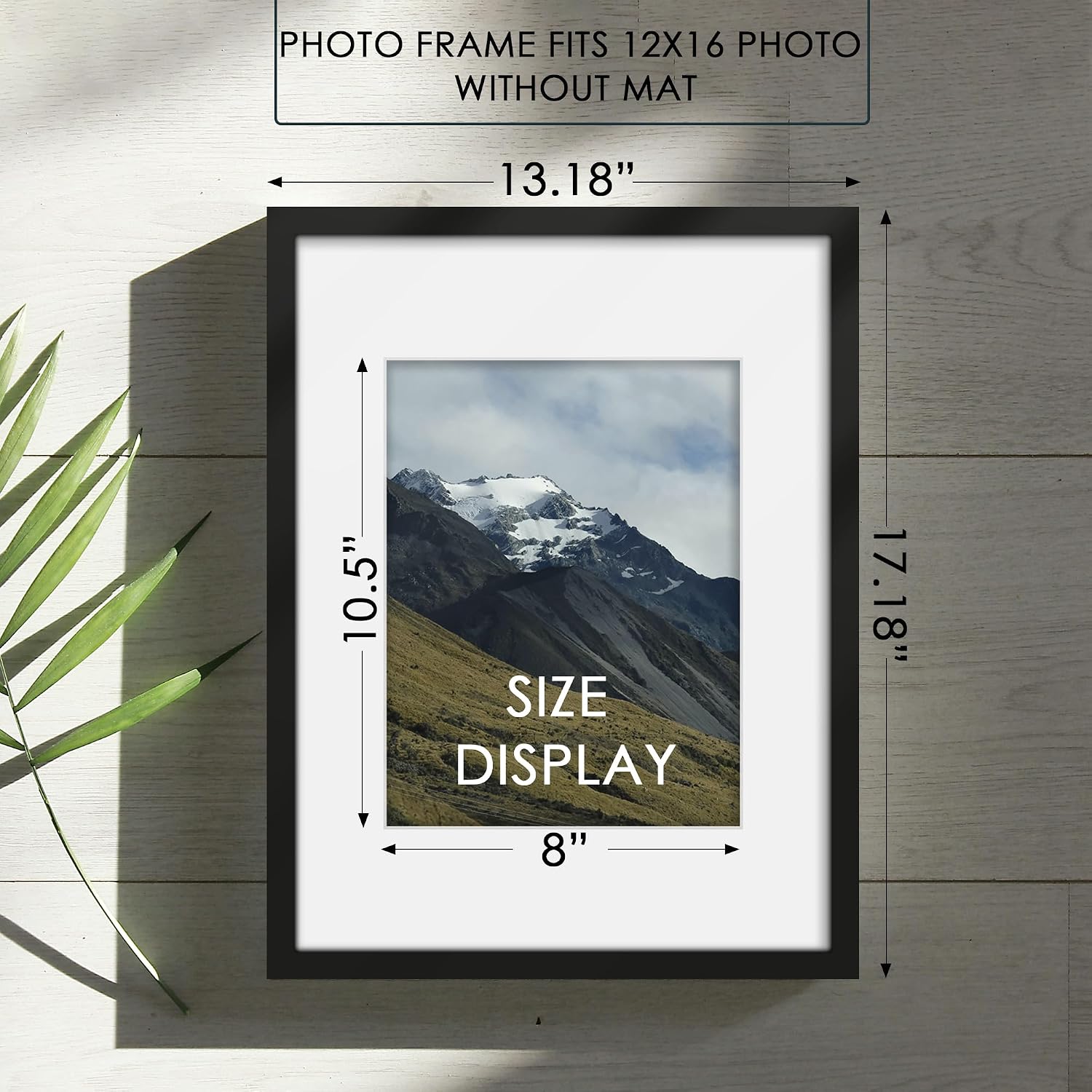 12x16 Picture Frame Sef of 10, for Wall Gallery Decor, Black | Display Pictures 8.5x11 with Mat or 12 x 16 Without Mat