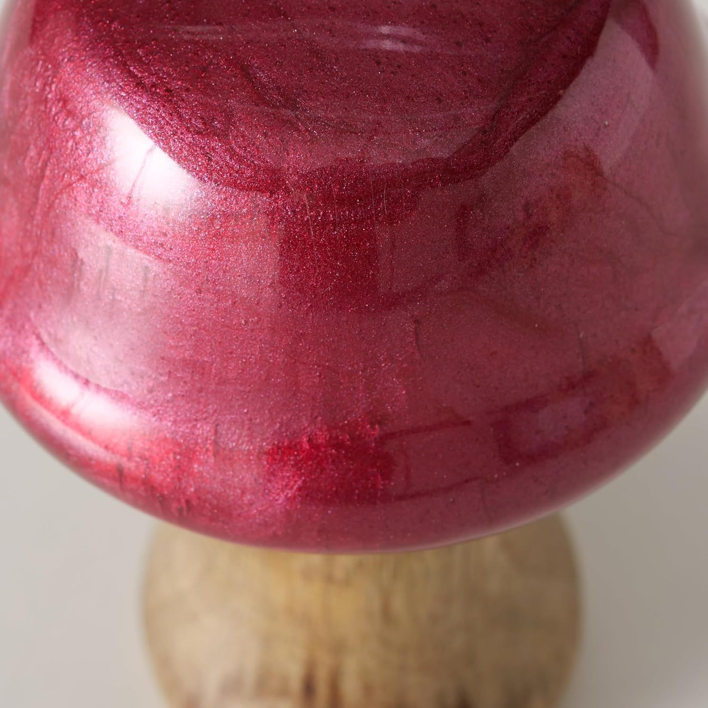 Decorative Figurines / Red Top Mushrooms / Red Metallic Effect, 4.25, 3.5 and 2.75 Inches / Set of 3