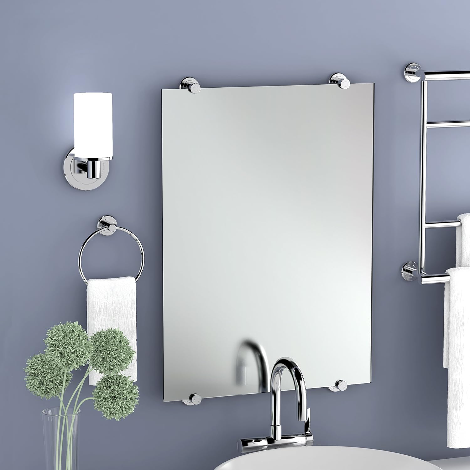 Gatco 1431C Modern Rectangle Base Freestanding Toilet Paper Holder, 21.25" Chrome with Weighted Base