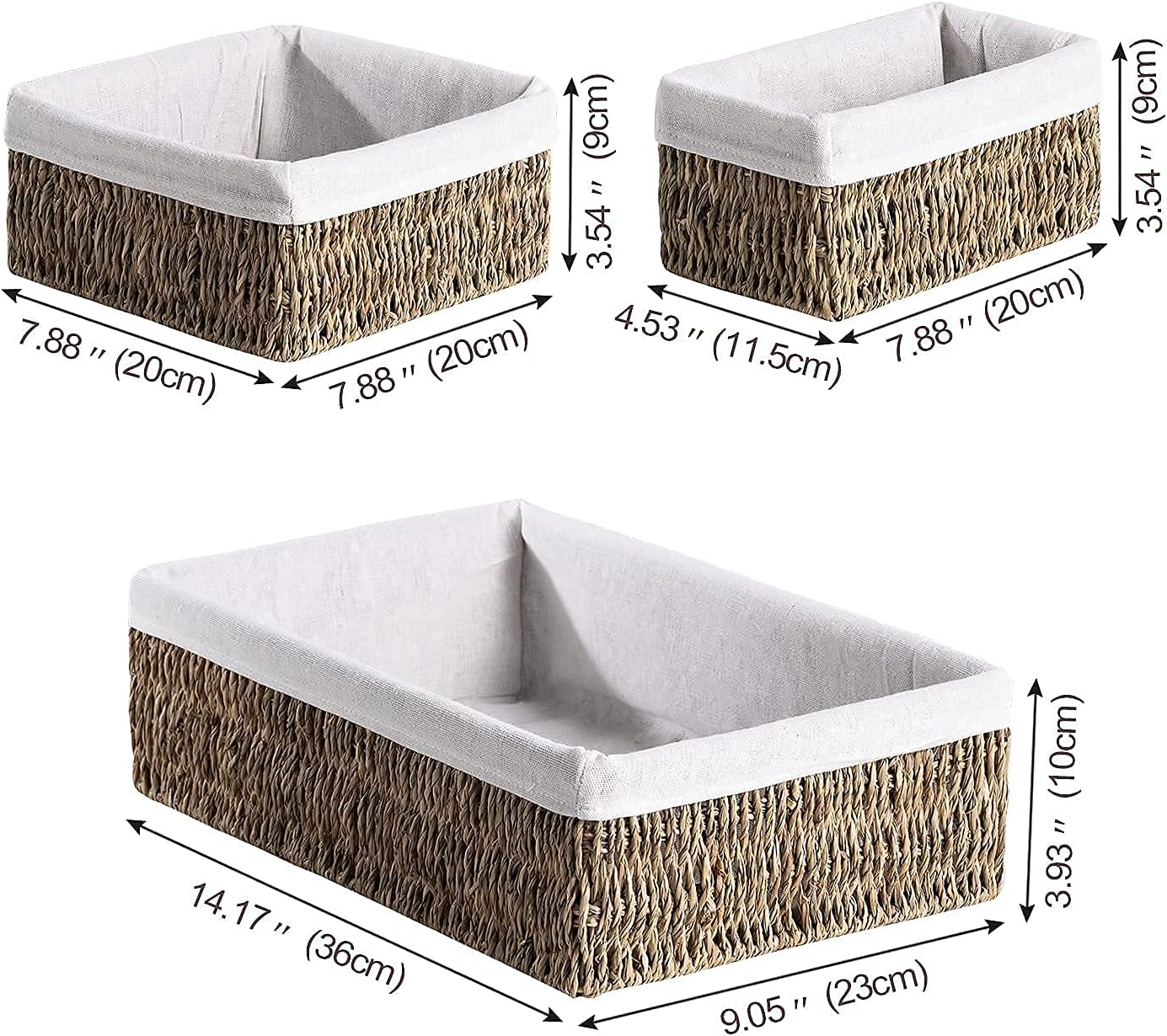 Hand-woven Nesting Wicker Baskets Set / Natural