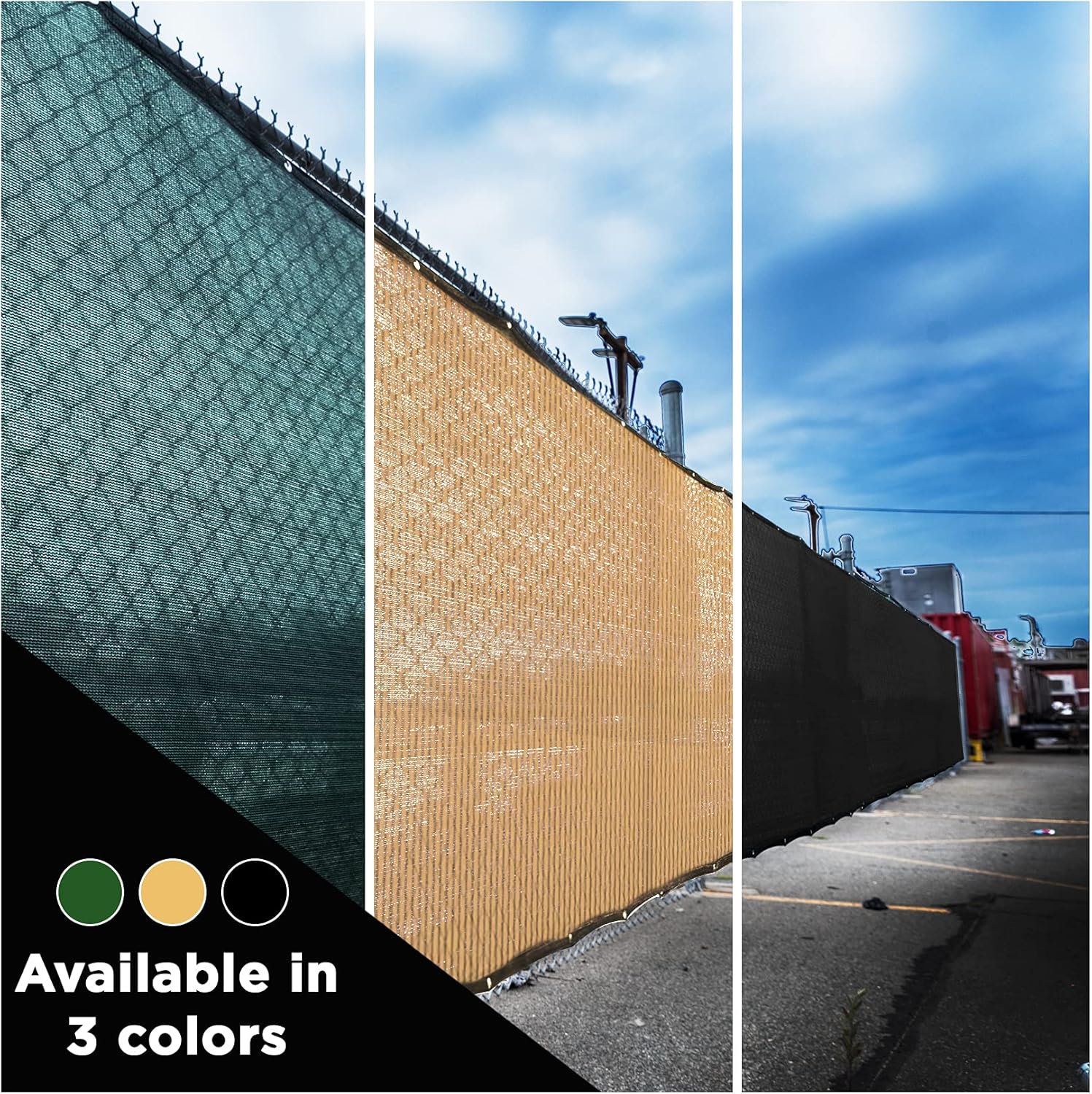 Instant Outdoor Privacy Fence Screen for Any Metal / 5' x 50 / Black