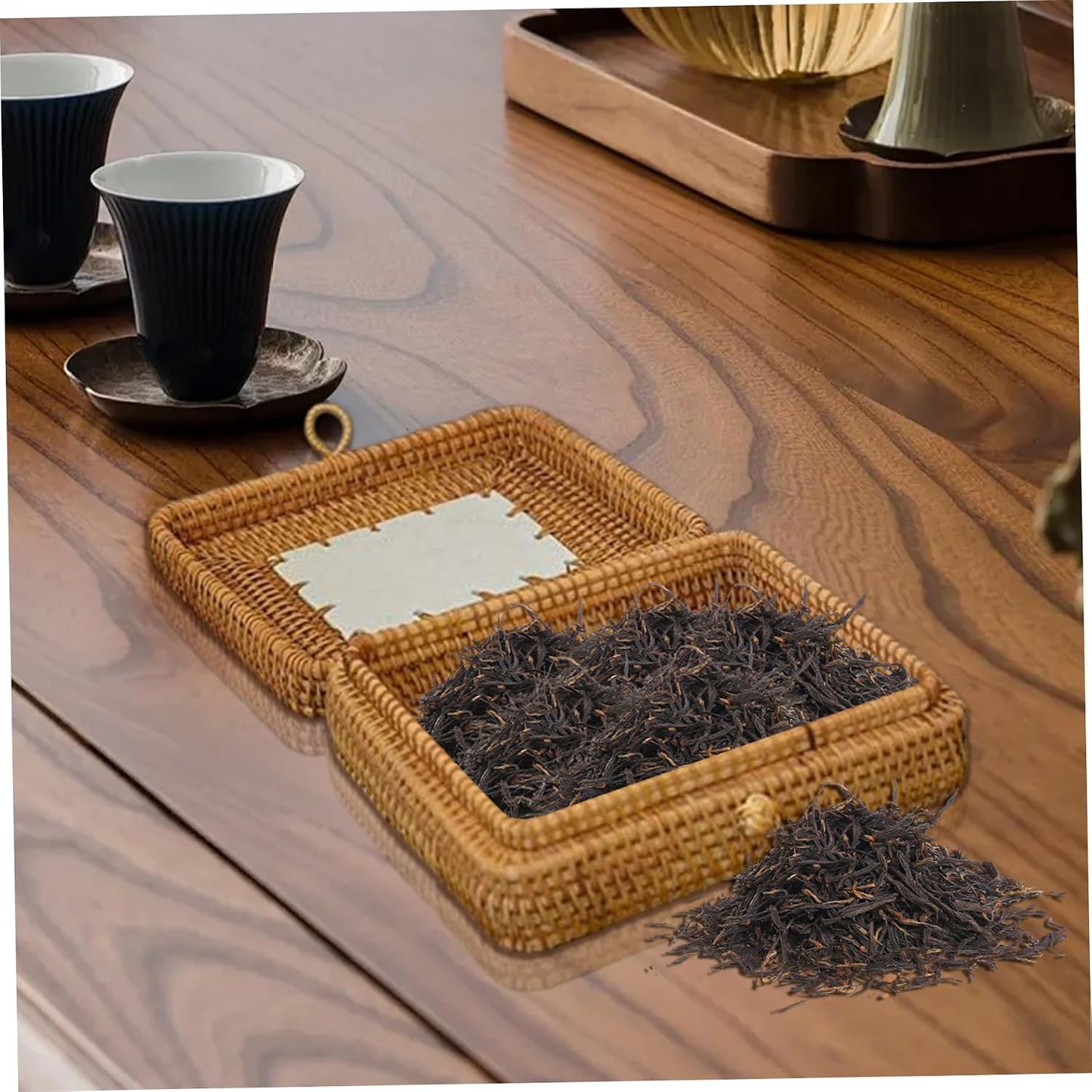 Wicker Basket / Rattan Storage Box / 7 x 5 x 2