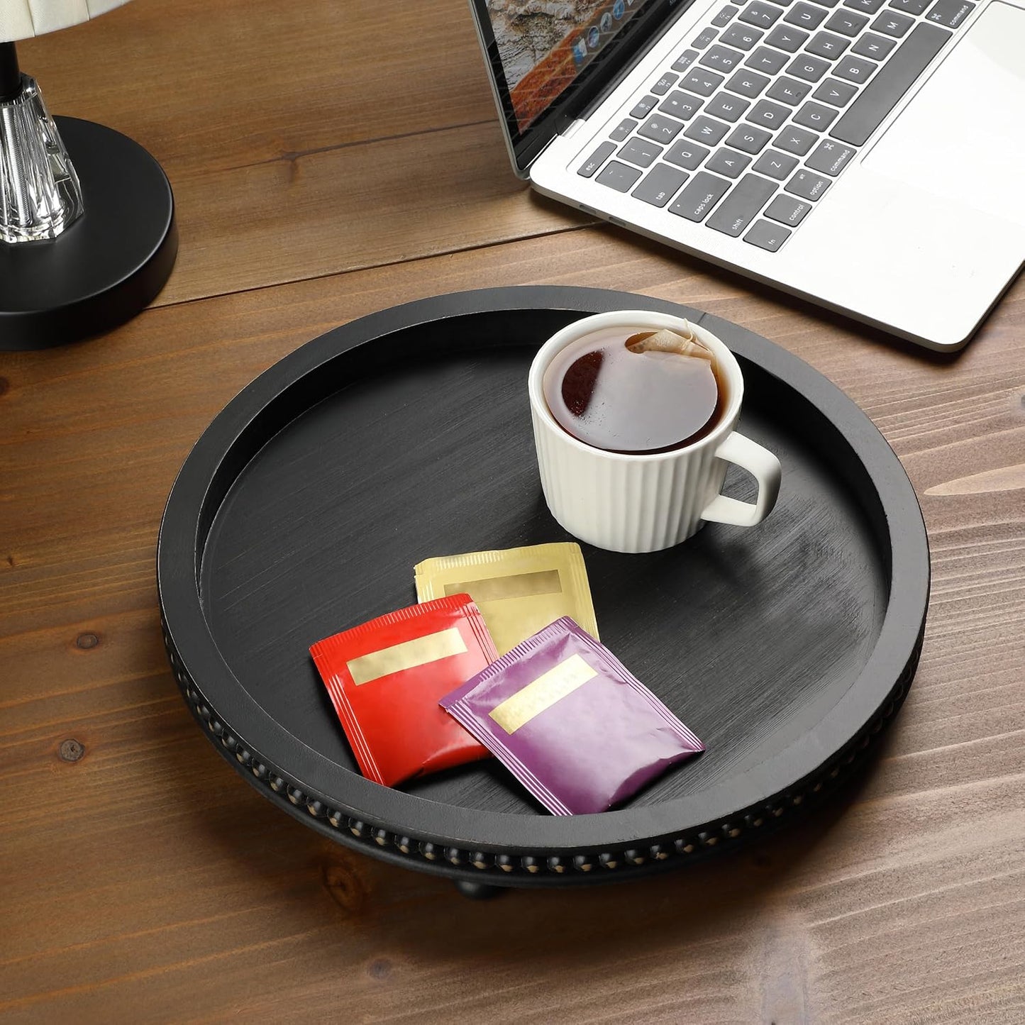 Wooden Round Tray / Black