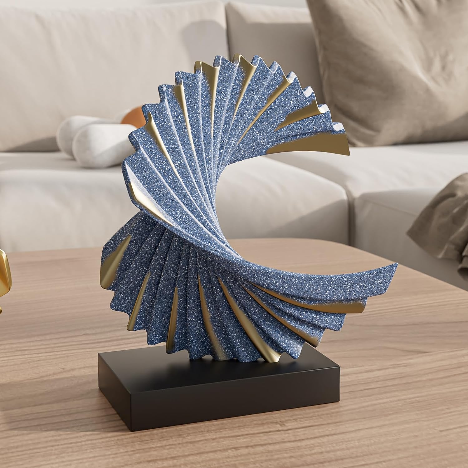 Resin Statue Home Decor Abstract Statues Office Desk Decor / Blue / Wave Statue