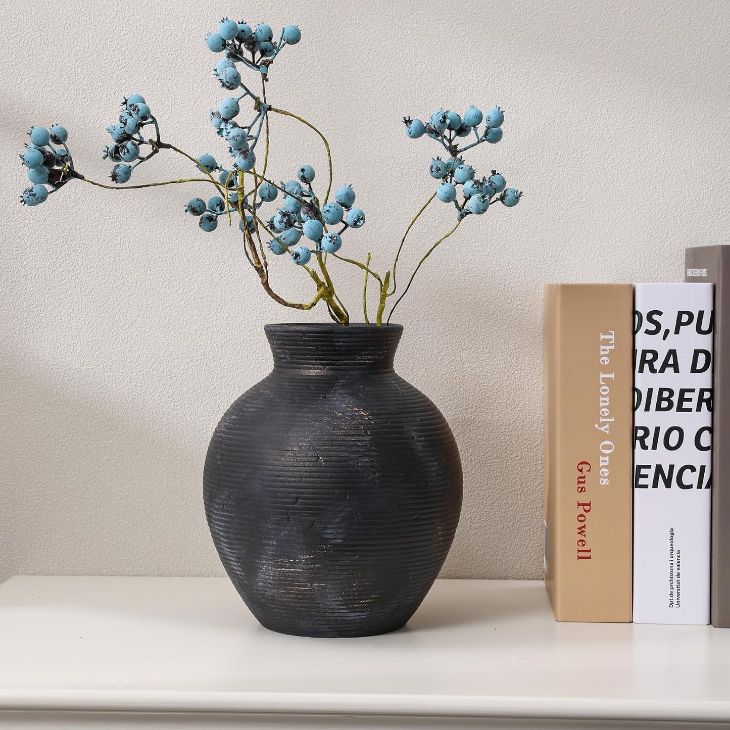 Ceramic Flower Vase Home Decor / 7.4 In - Black Gold / 7.4 Inch
