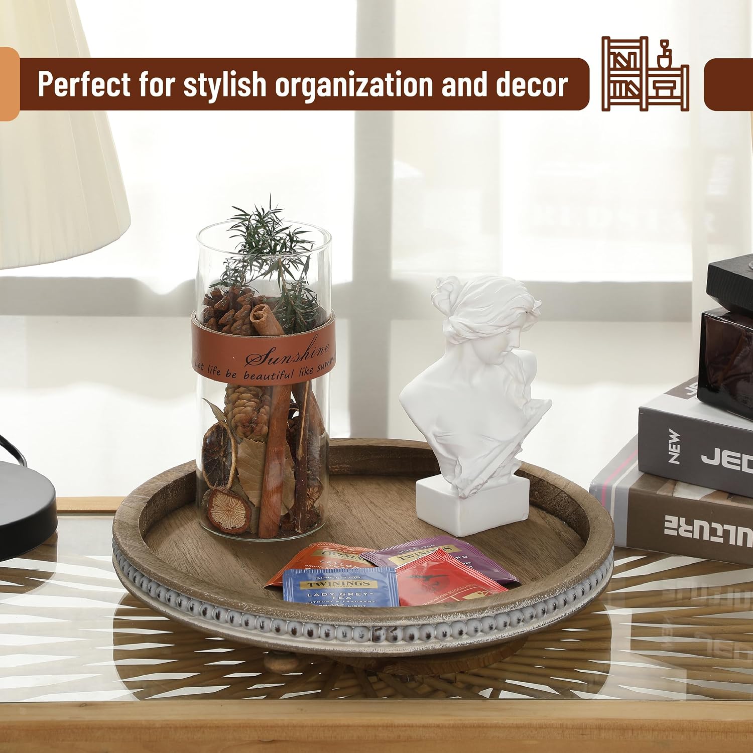 Wooden Round Tray / Warm Brown