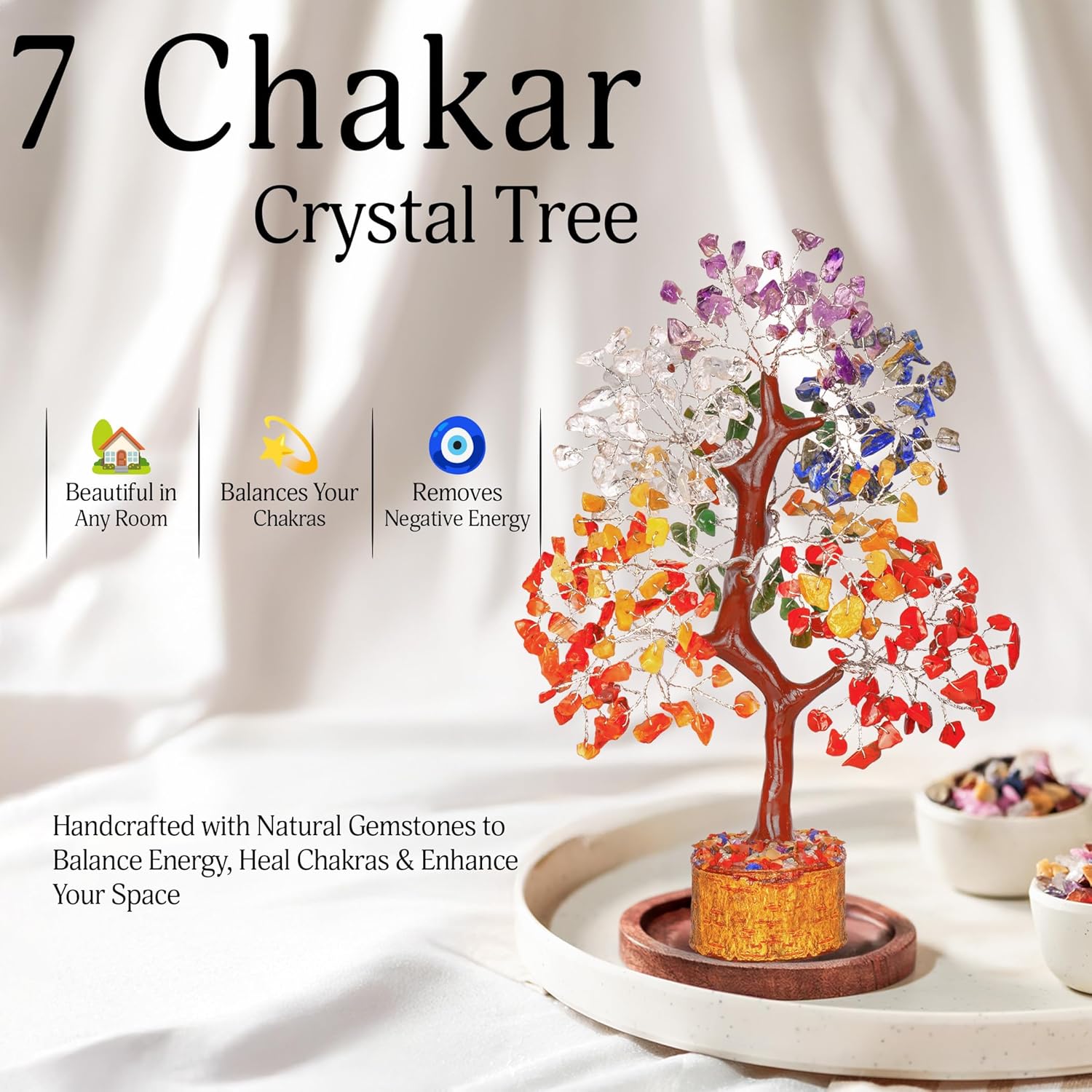 Tree Wrapped On Wires / Seven Chakra / Silver