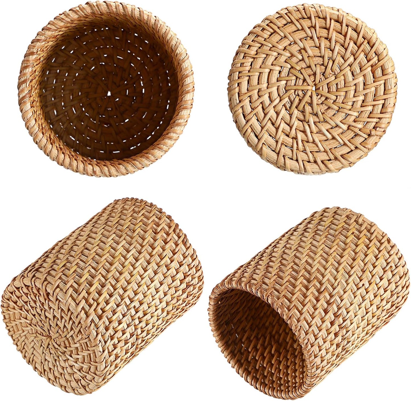 Handmade Desk Pencil Holders Makeup Brush Holder Multi-Functional Woven Basket / Cylinder / Set of 3