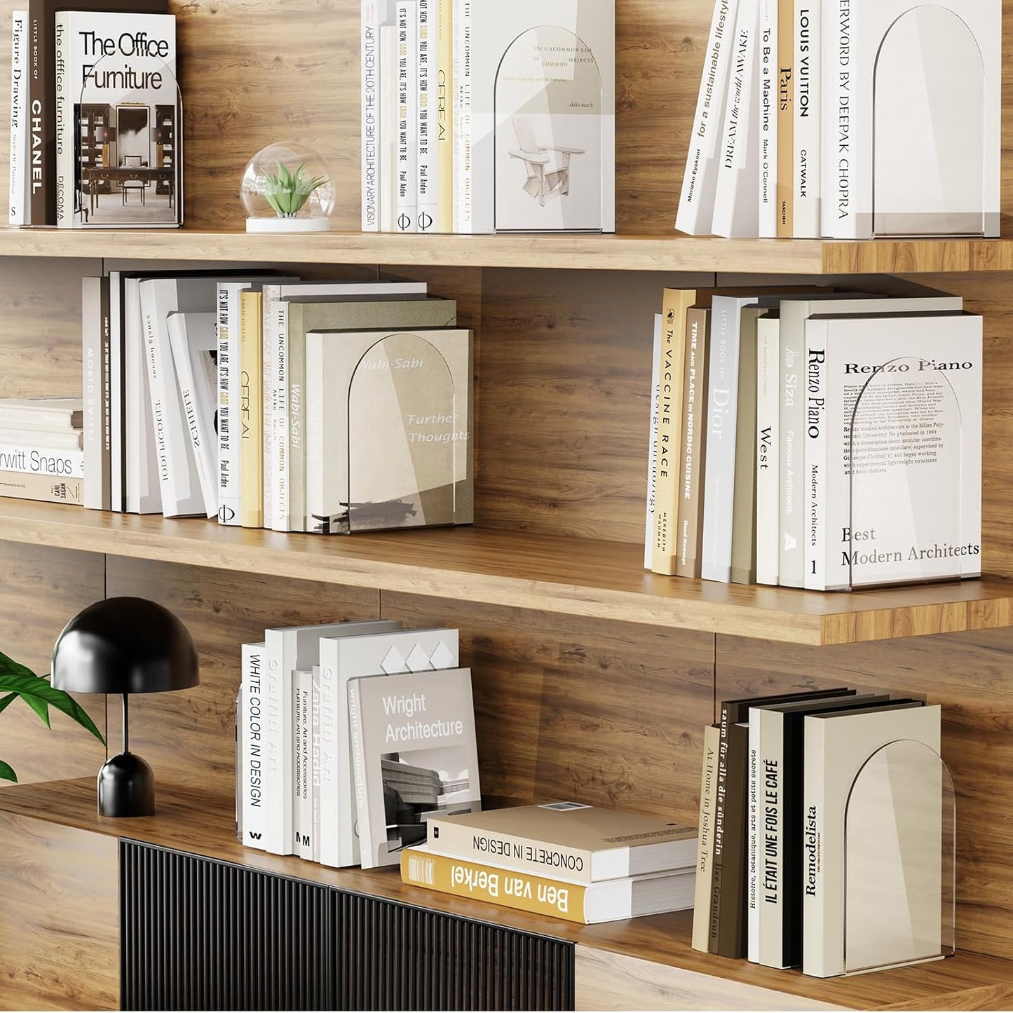 Acrylic Book / Bookends / Clear / Set of 6