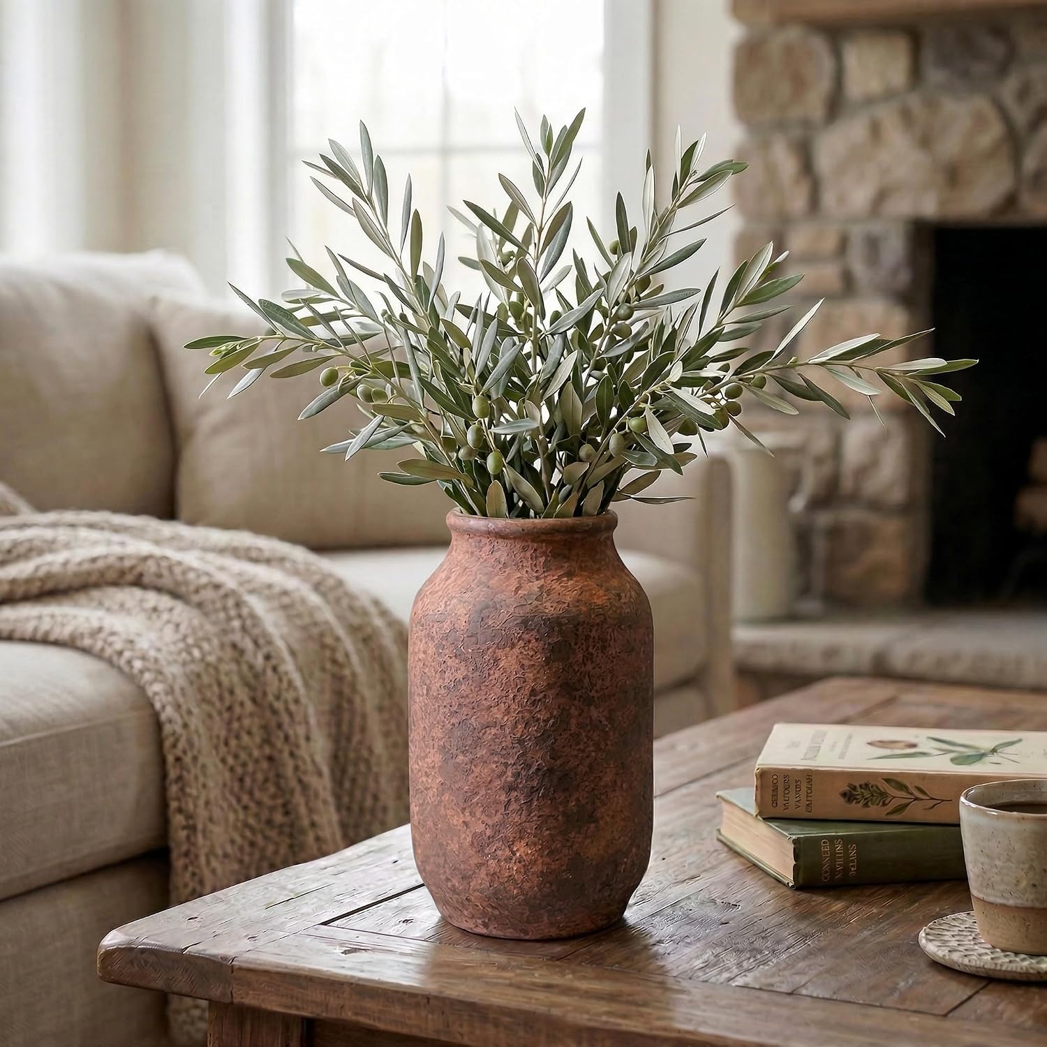 Rustic Terracotta Vase / 9 Inch