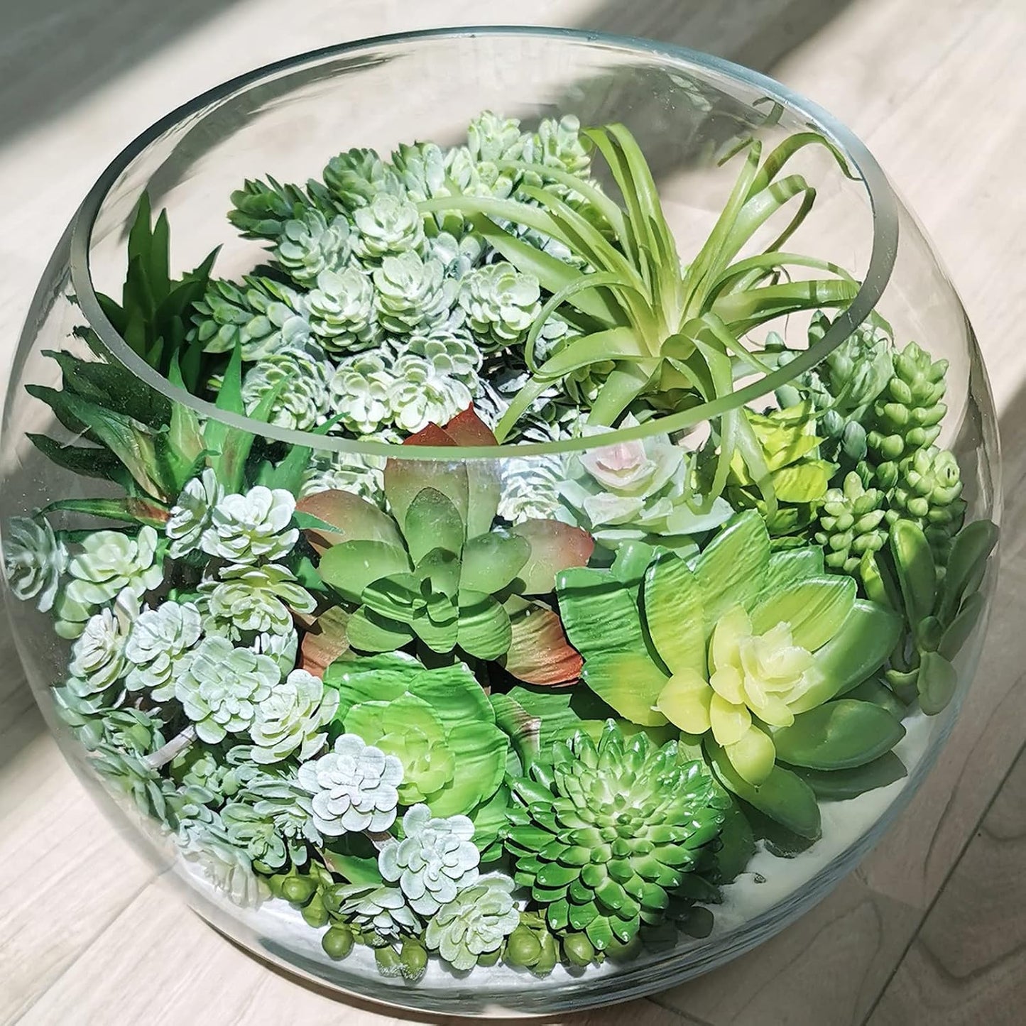 Assorted Artificial Succulents Plants Unpotted Small Aloe Hops Cactus String / Green / Set of 19