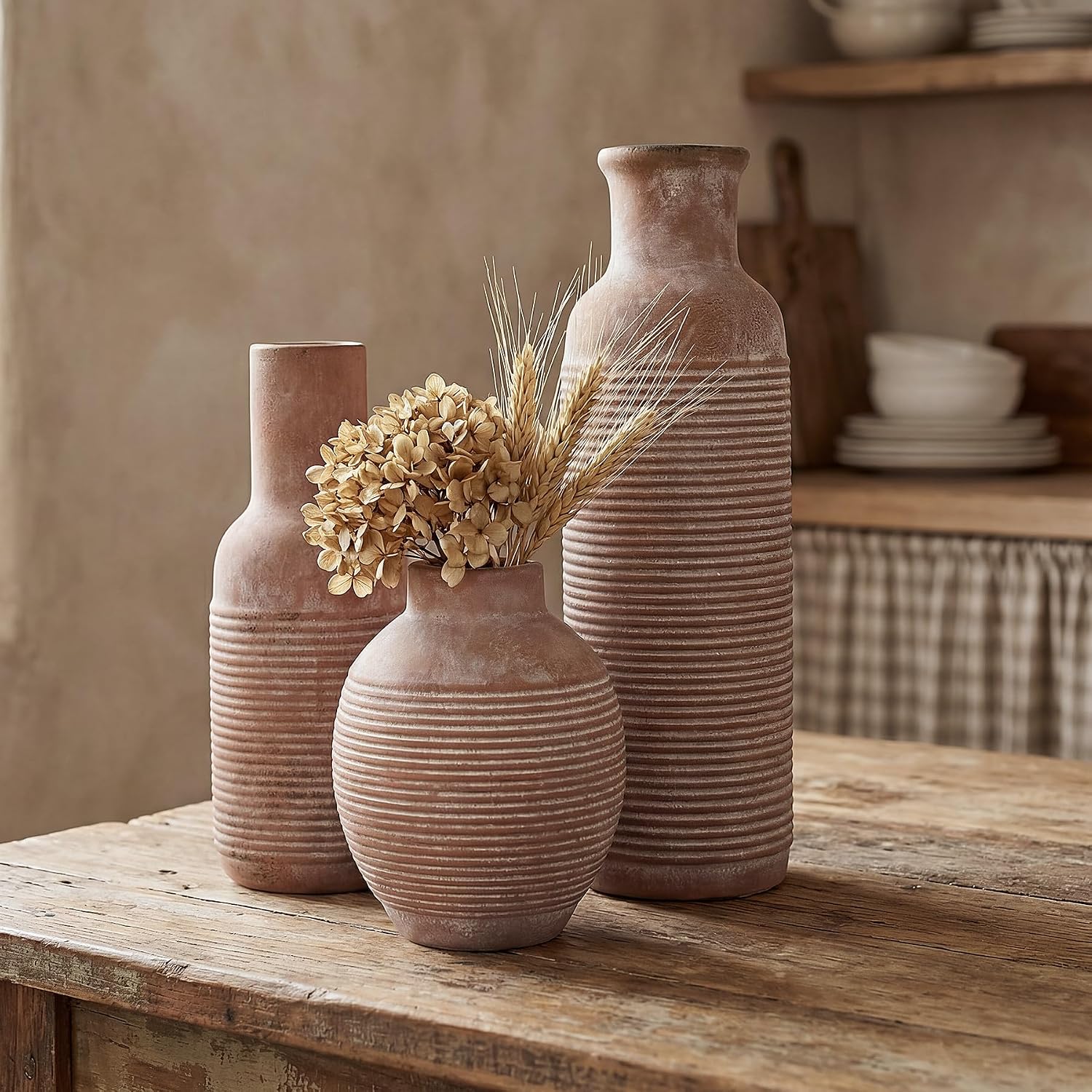Rustic Farmhouse Vase / Retro2 / Set of 3