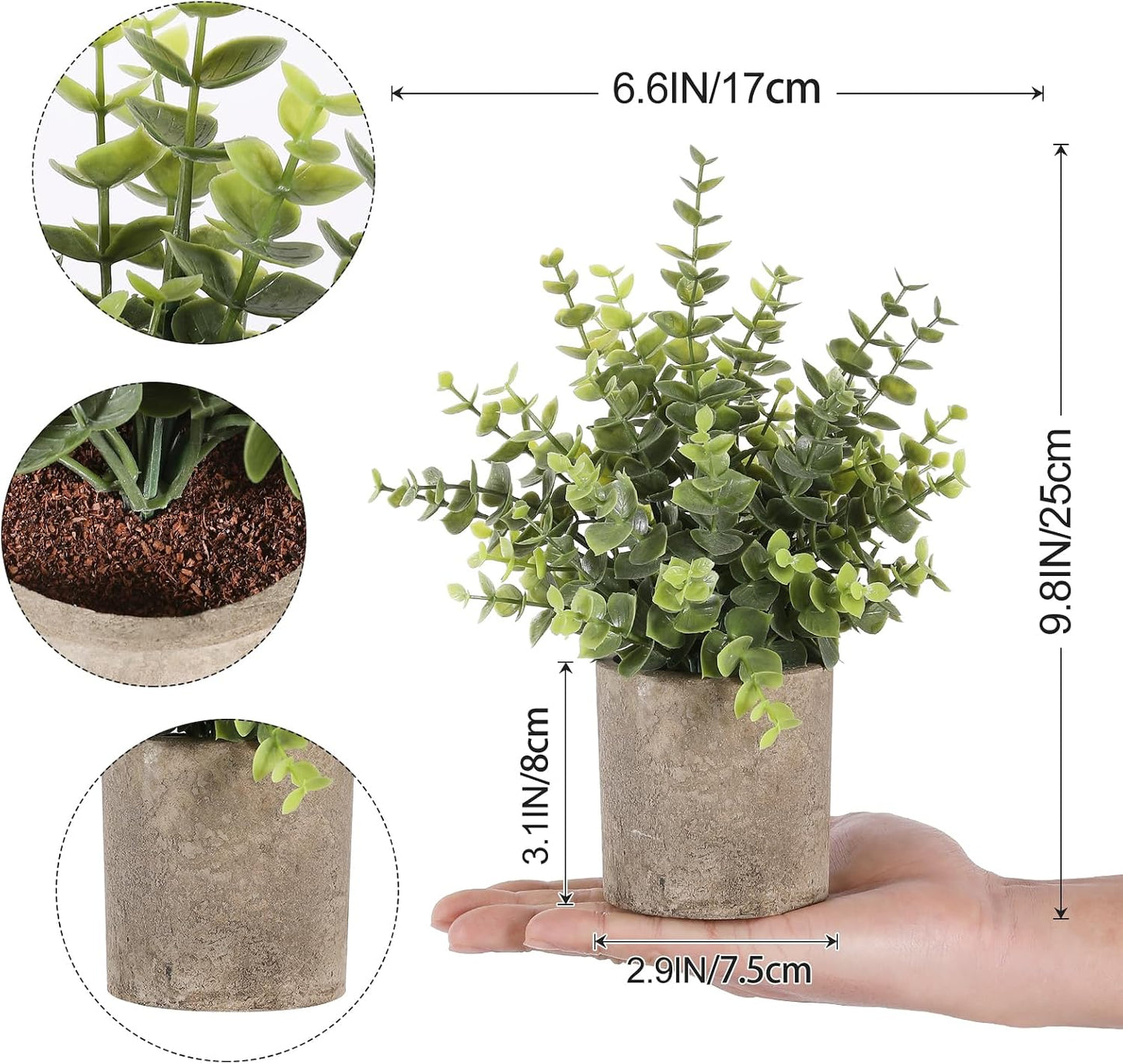 Small Potted Artificial Plant Indoor / Set of 3