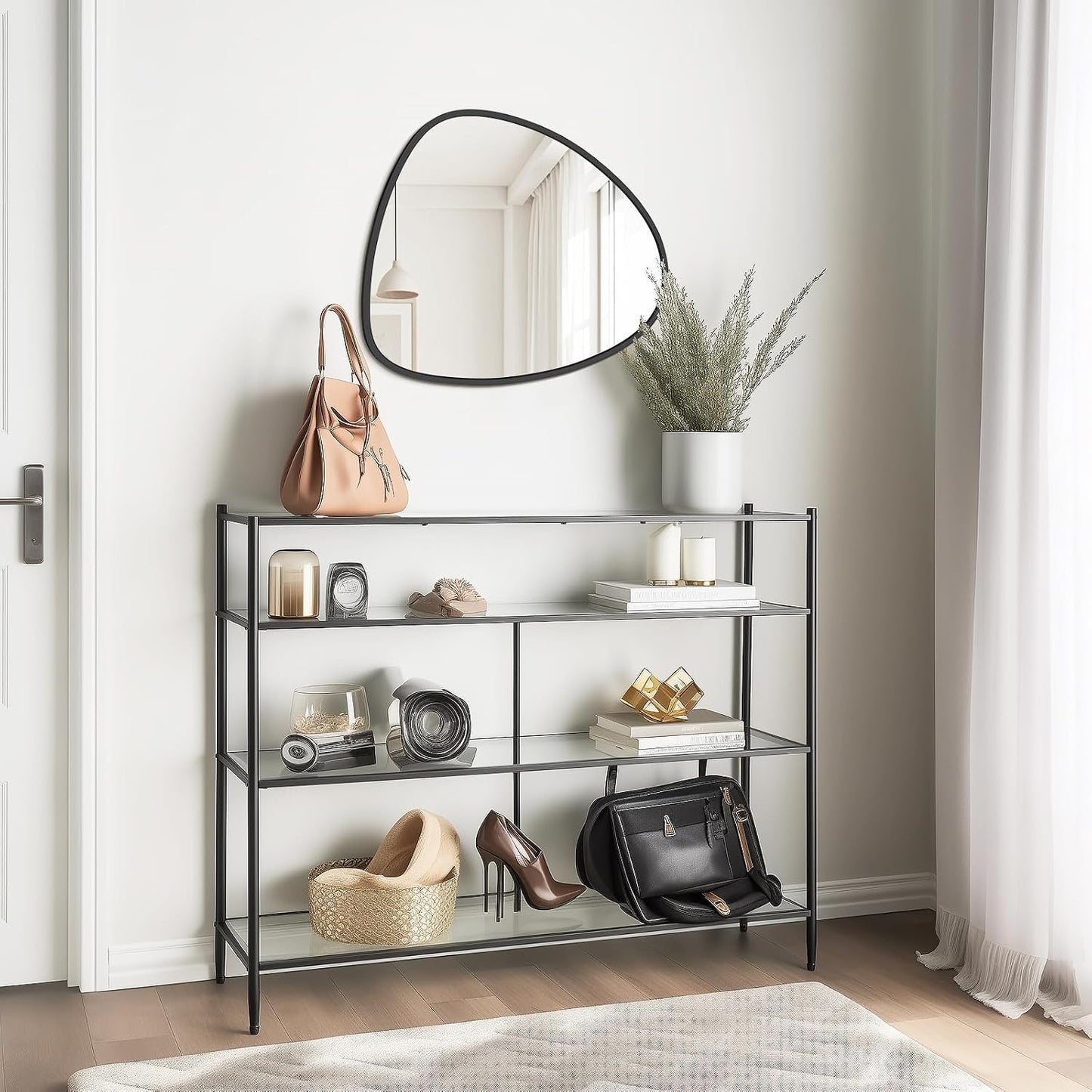 Irregular Wall Mirror / Black / 25"L x 20"W