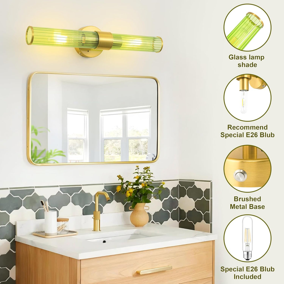 Morauroral Gold Battery Operated Wall Sconces Set of 2, Rechargeable Wall Lights with Remote Control, 20 Inch Modern