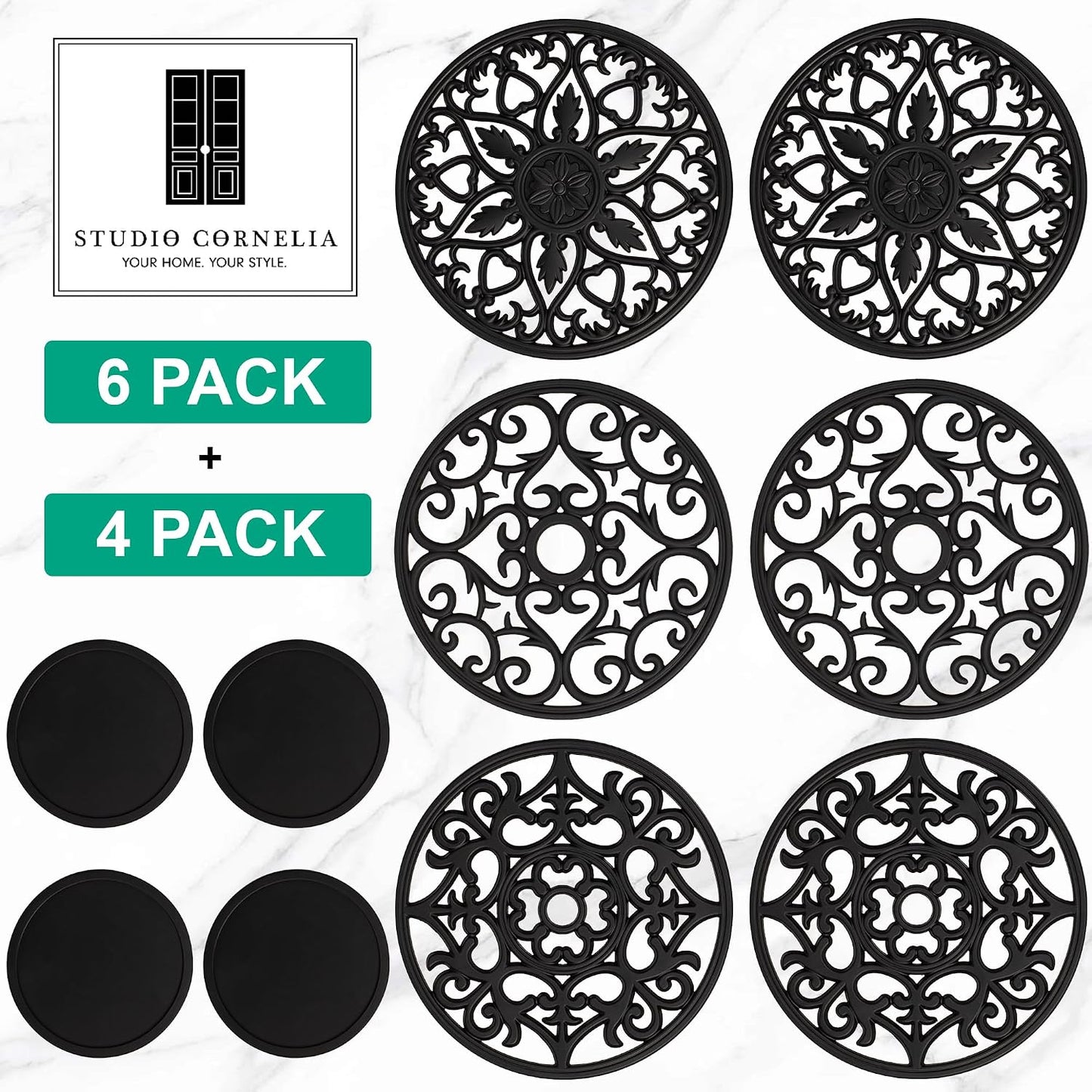 Pans and Dishes + 4 Coasters
