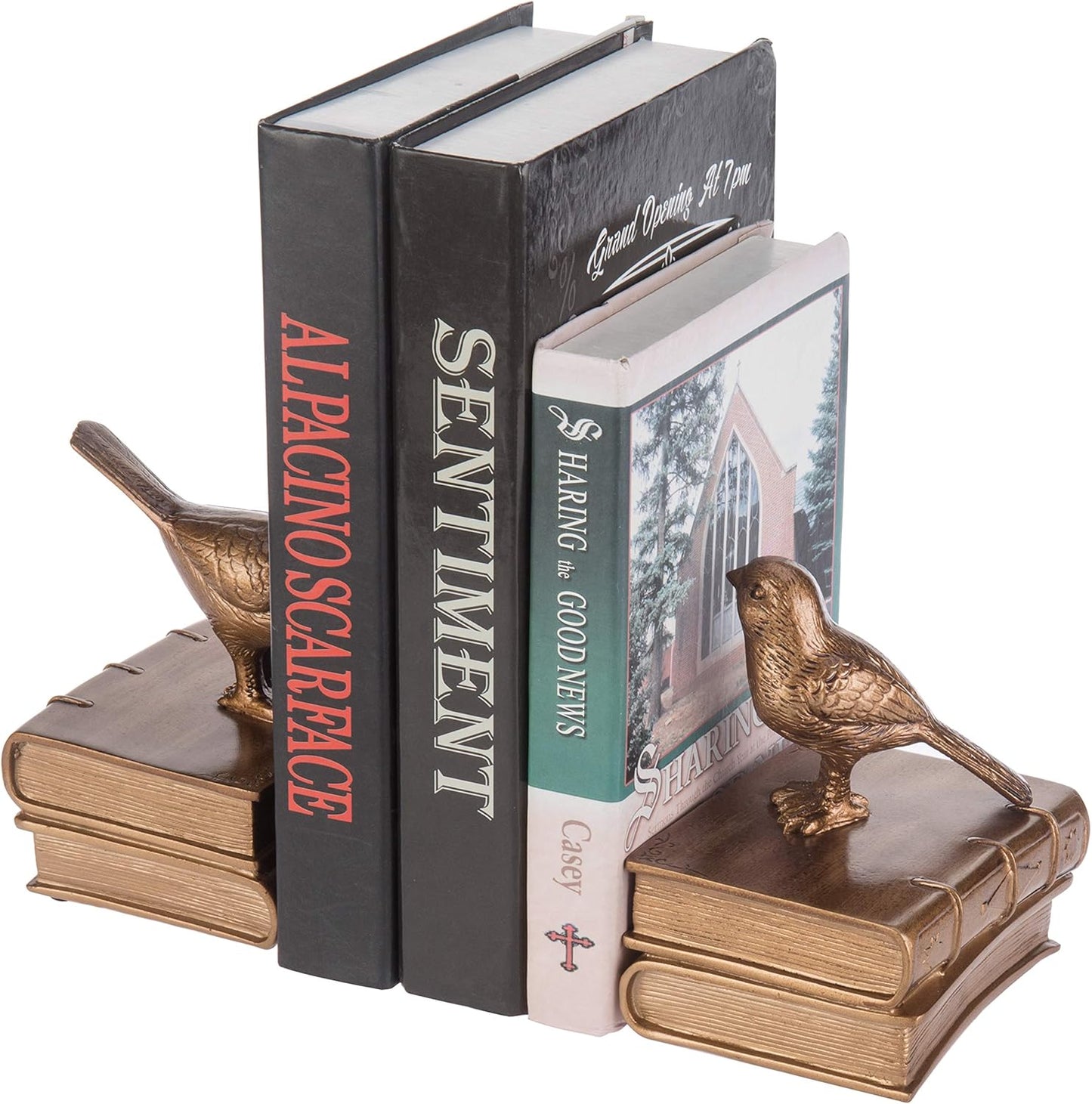 Vintage Resin Bookends / Gold