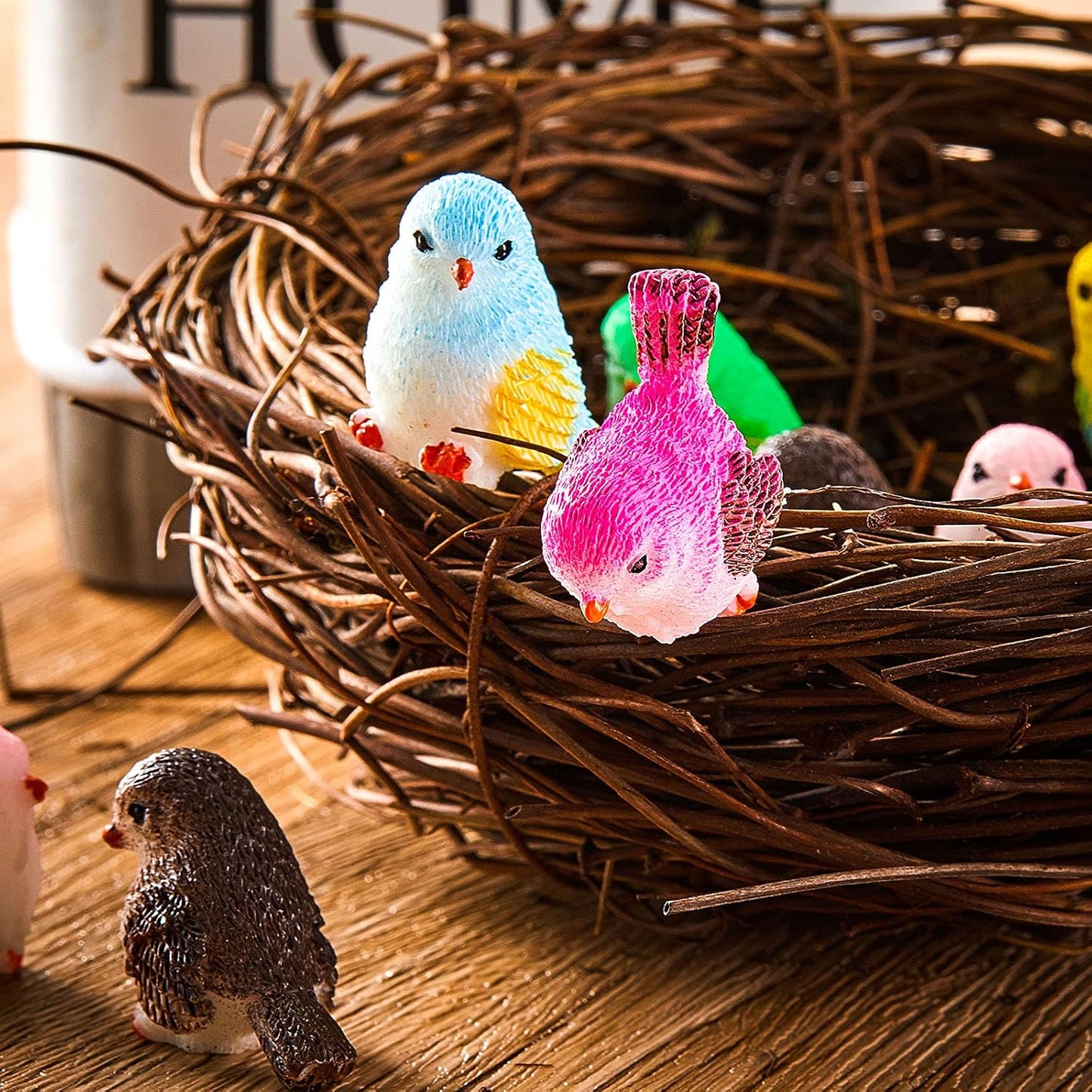 Miniature Bird Figurines Dollhouse Simulation Decorative Bird Figures Animal Model / Set of 24