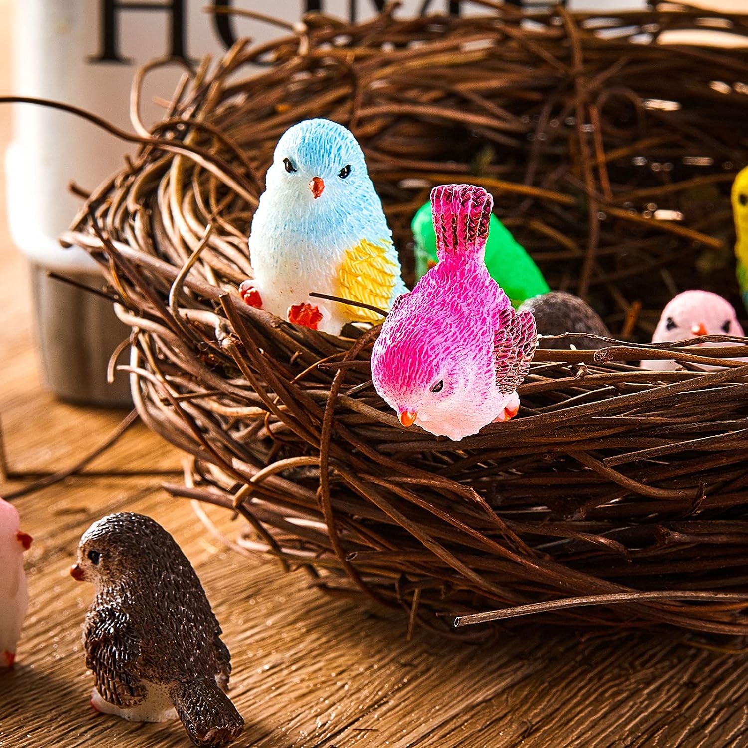 Miniature Bird Figurines Dollhouse Simulation Decorative Bird Figures Animal Model / Set of 24