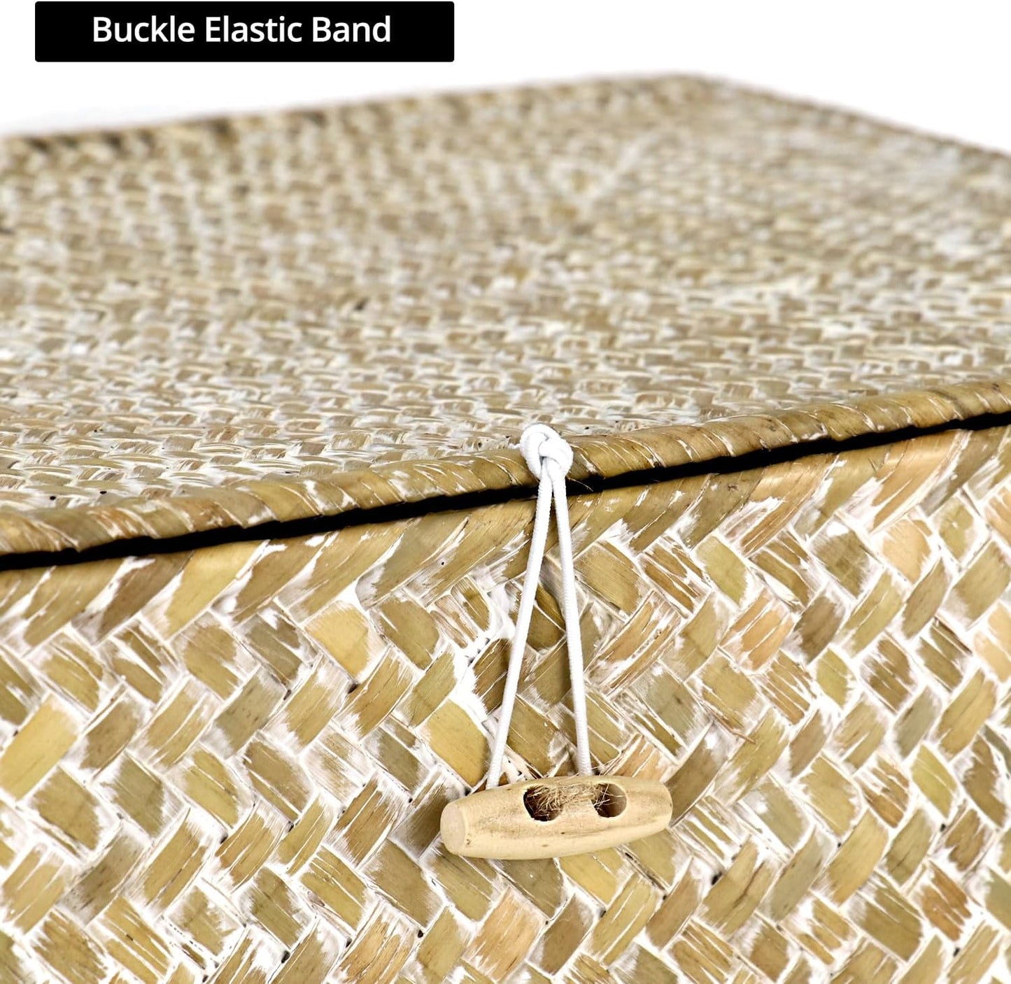 Seagrass Basket Set / 4-Piece Rattan Wicker Storage Baskets in Assorted Sizes