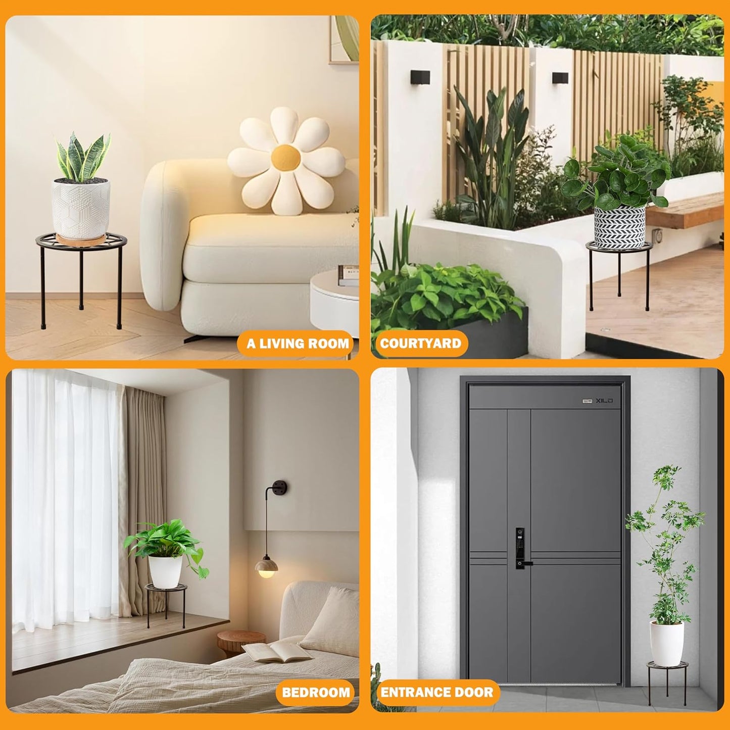 Metal Plant Stand Indoor Outdoor,Indoor Plant Stands for patio rust proof,Heavy Duty Flower Pot Stands for Multiple