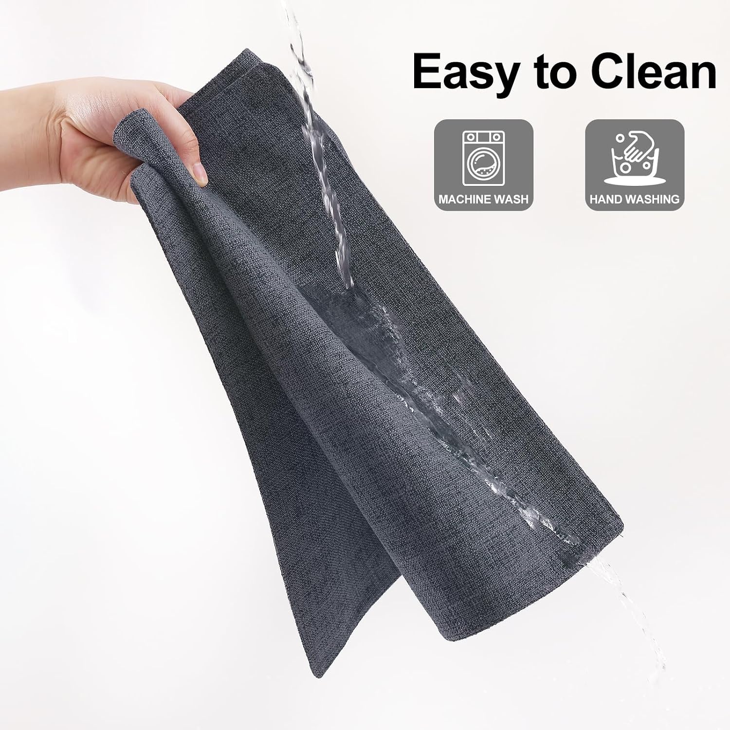 Homaxy Cloths Placemats for Dining Table Set of 6, 13" x 19", Charcoal Gray | Heat Resistant, Washable, Cotton Linen