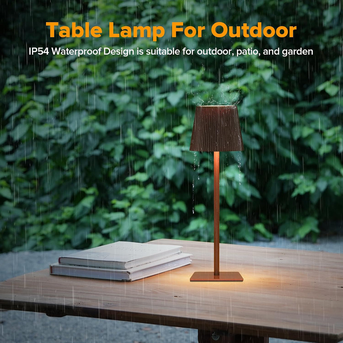 LUTEC 2 Pack Cordless Table Lamp,6000mAh Rechargeable Battery Operated Desk Lamp,Two Adjustable Heights,Waterproof