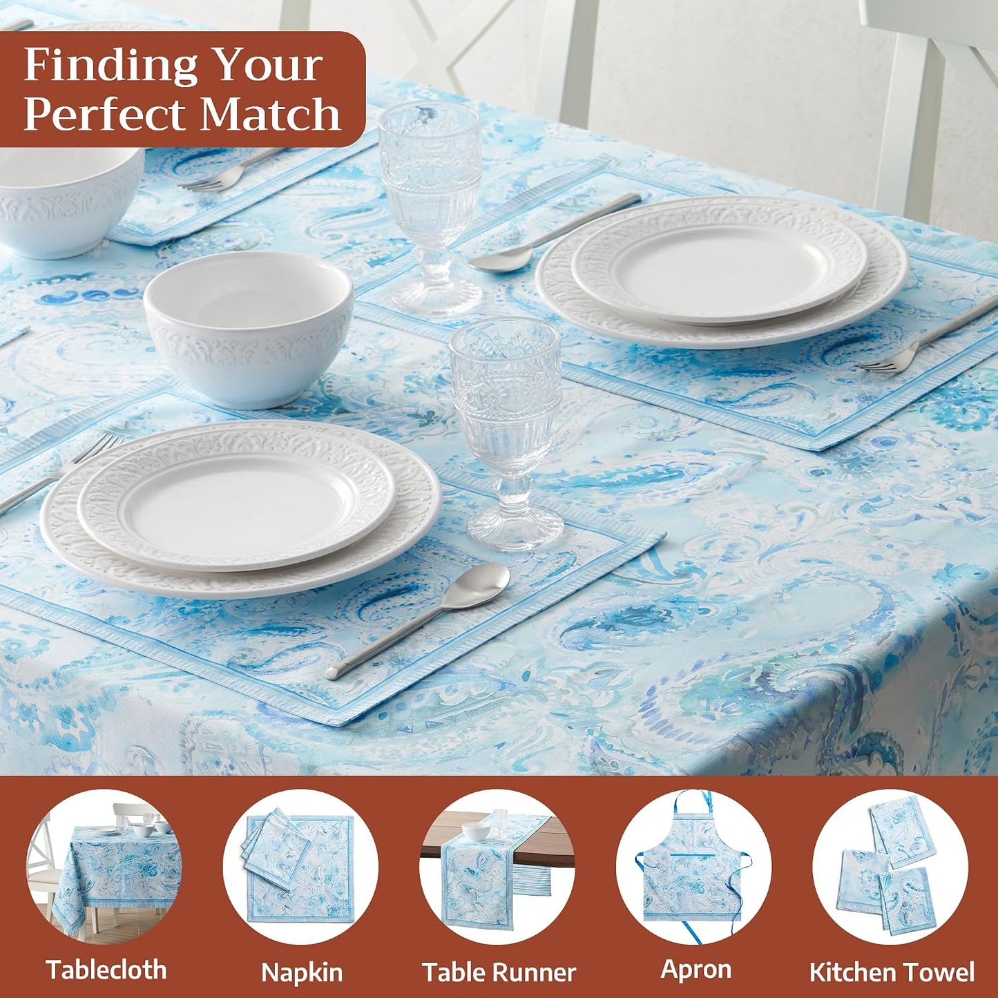 Maison d' Hermine Placemats Set of 4 Reusable 100% Combed Cotton (13"x19") | Cloth Place Mats Washable Table Mats for