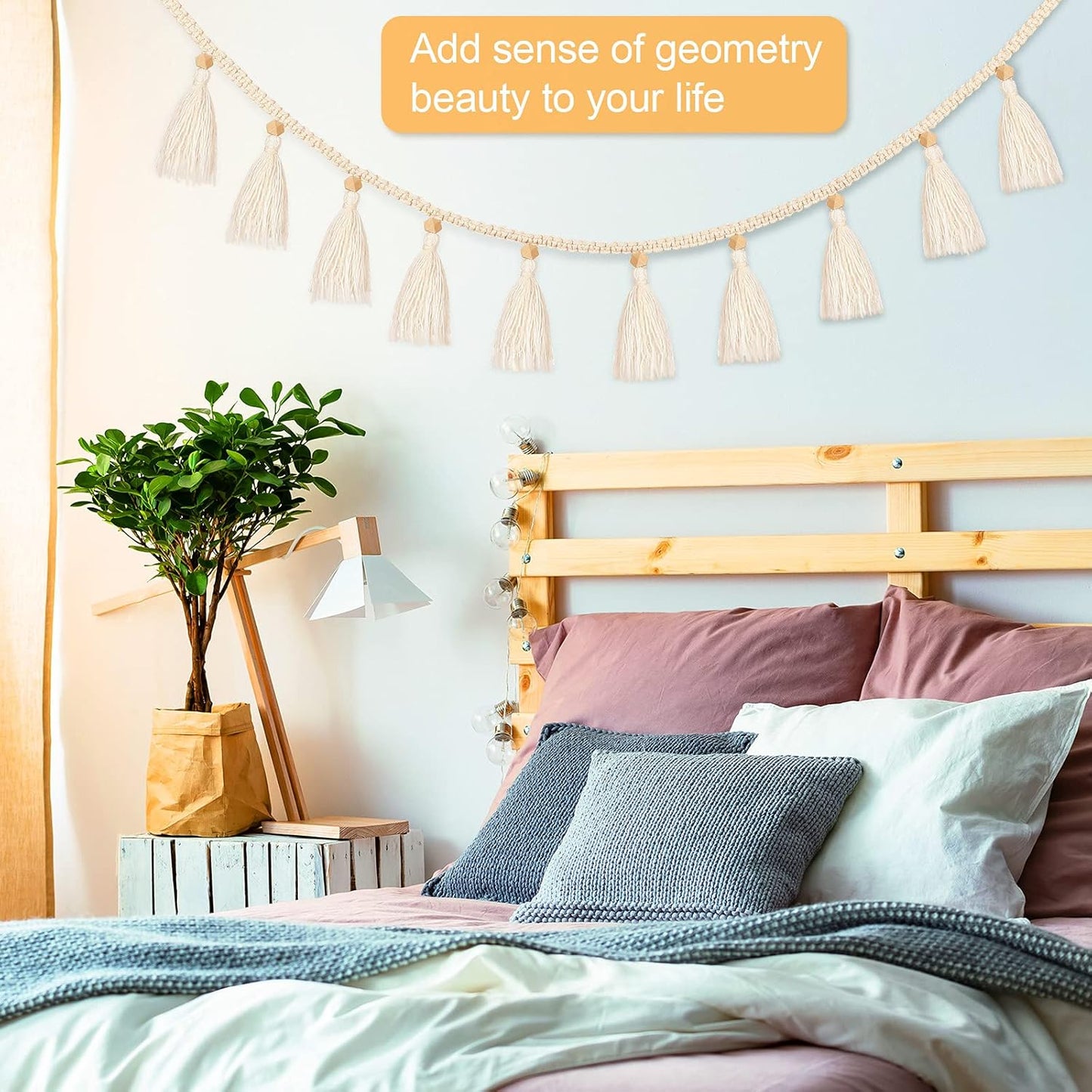 Boho Macrame Tassel Garland for Classroom Decor Hanging Tassel Garland / 47.2 Inch / Set of 4