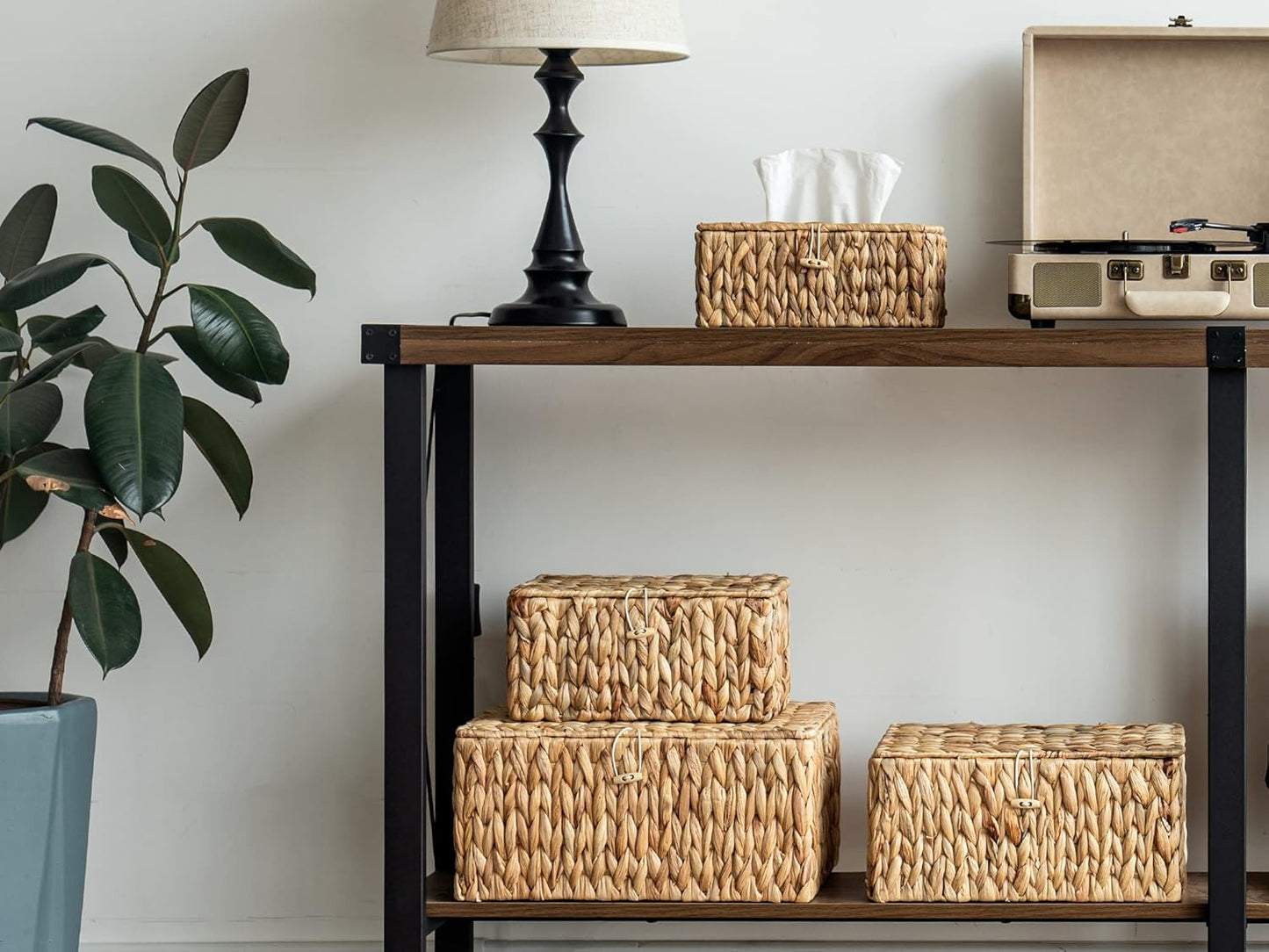 Wicker Basket / Storage Basket / Natural / 15"L x 11"W x 7"H