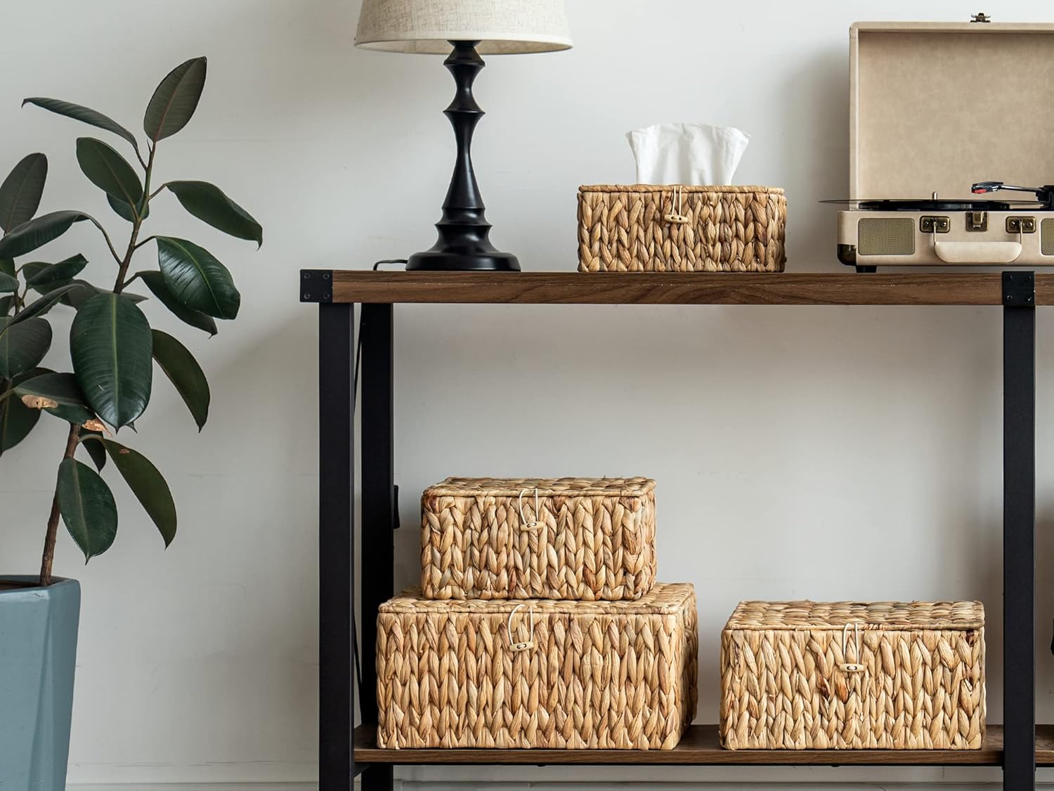 Wicker Basket / Storage Basket / Natural / 15"L x 11"W x 7"H