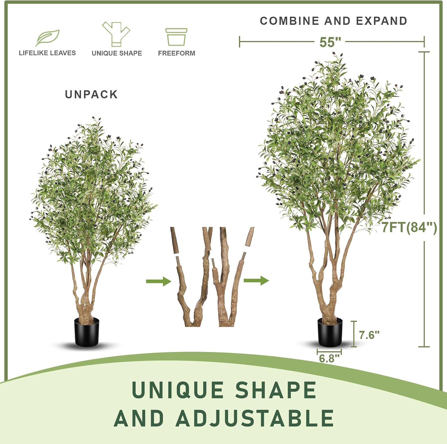 Large Branches and Realistic Fruits / 7ft / 7 Inch