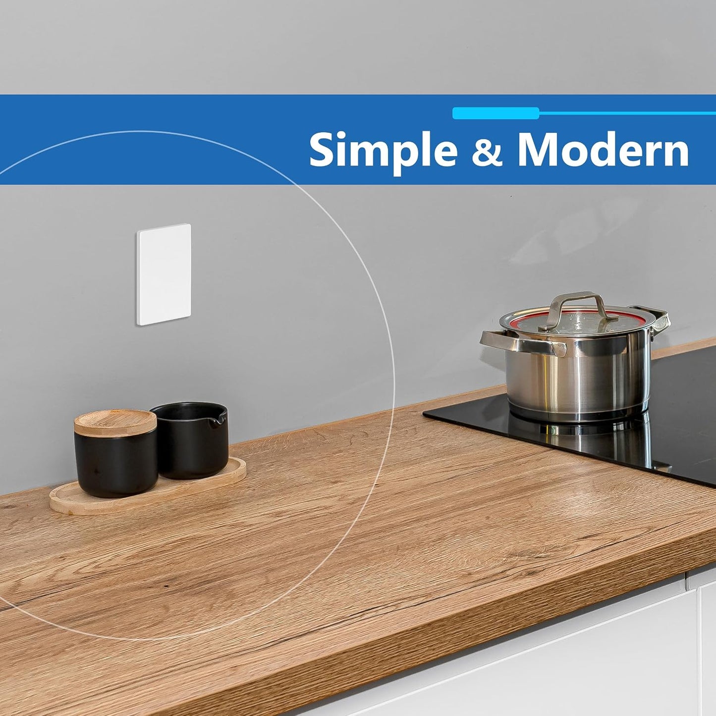 LIDER Blank Wall Plate, Screwless Design, 1-Gang, Matte White, 5-Pack | Temperature And Impact Resistant, Midsize