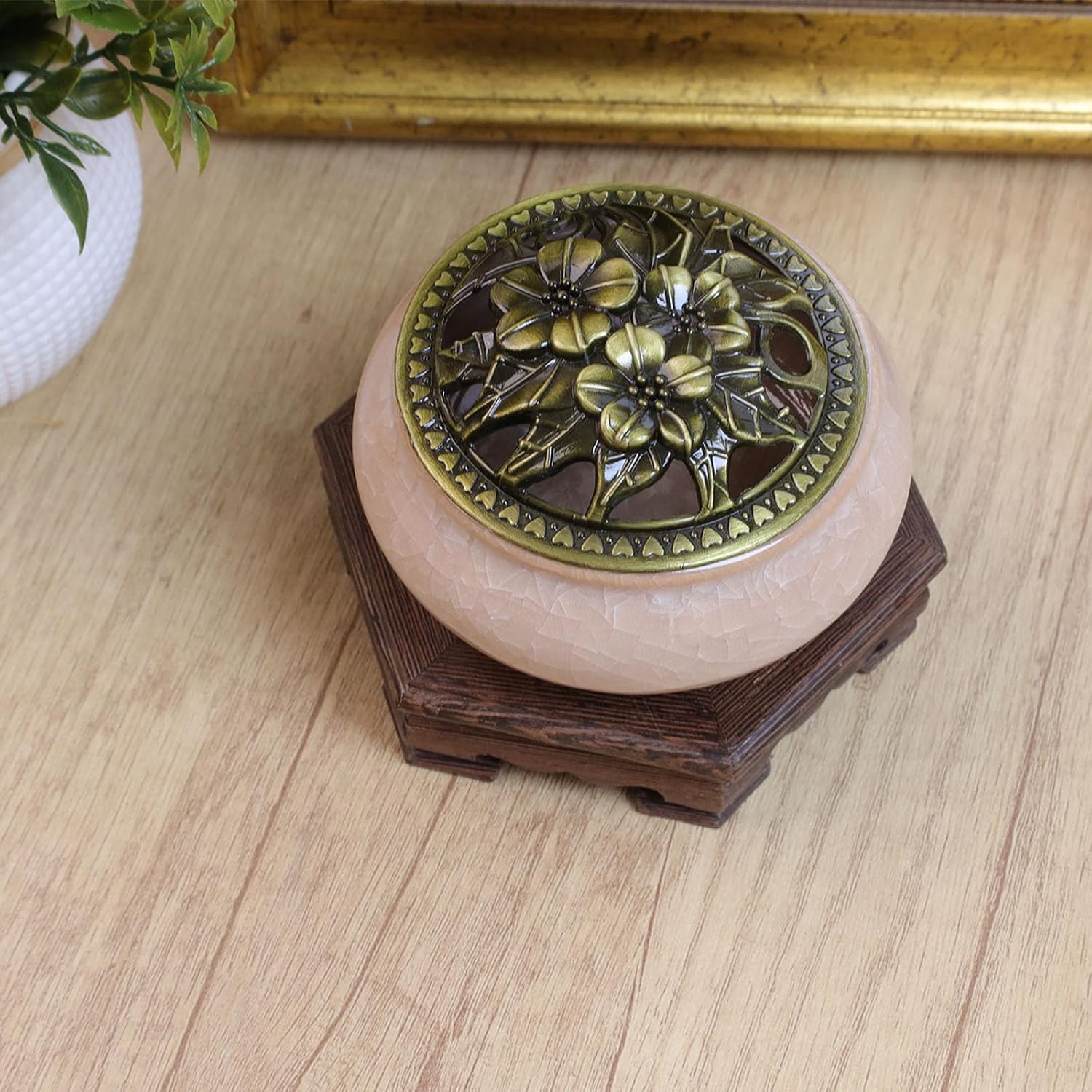 Furniture Wooden Display Stand Base Oriental Wood Round Pedestal / Hexagon; 4.72 / Chicken Wing Wood