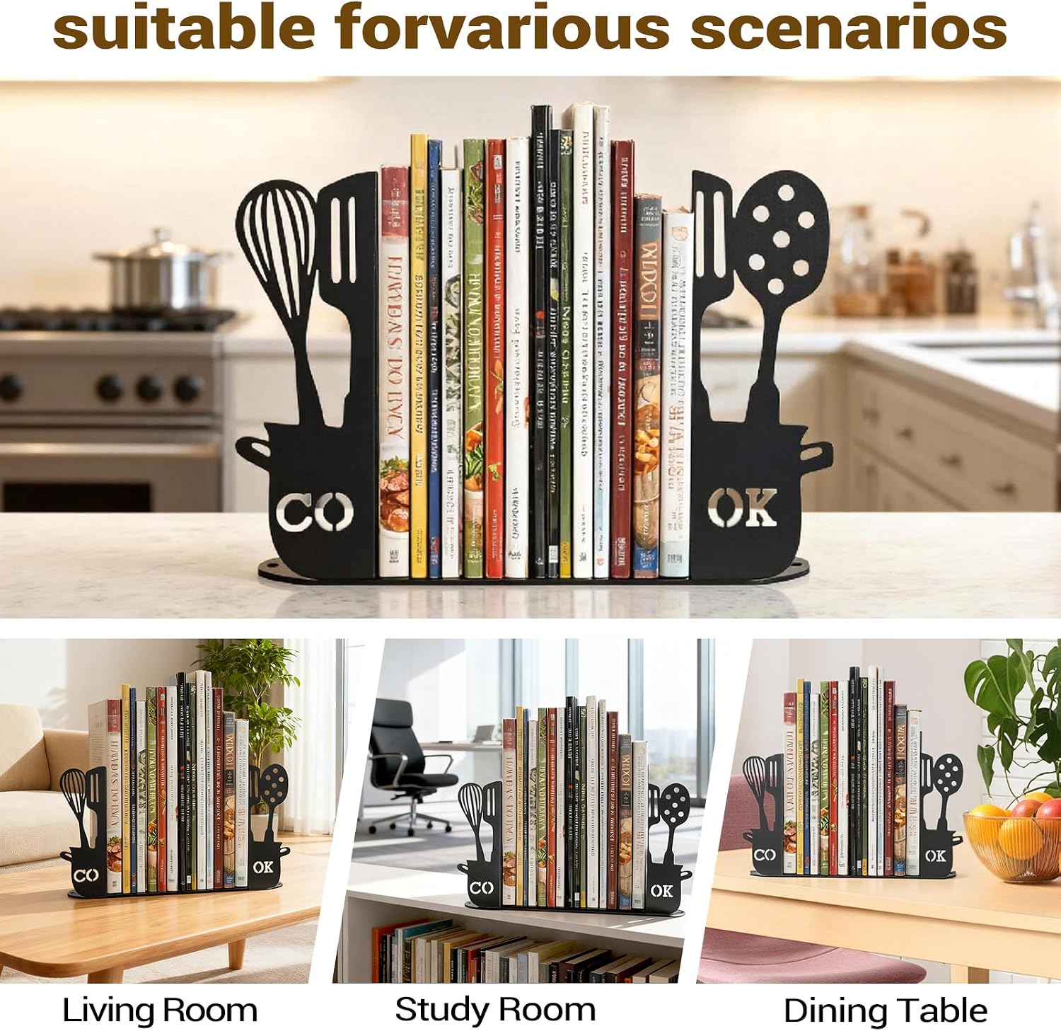 Metal Book Ends / Black Cook