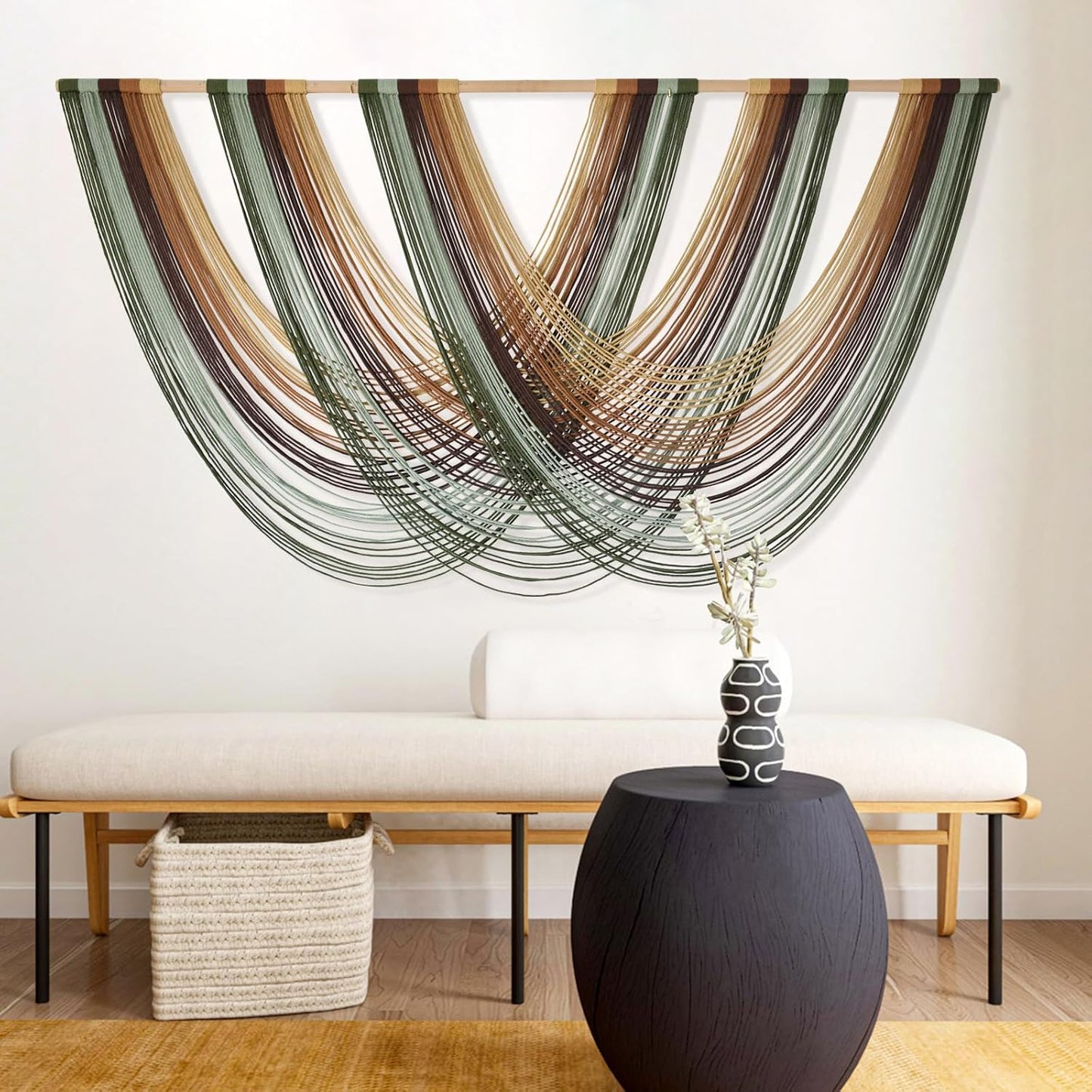 Macrame Wall Hanging Large Boho Wall Decor Yarn Wall Art Tapestry 57"W*31"L