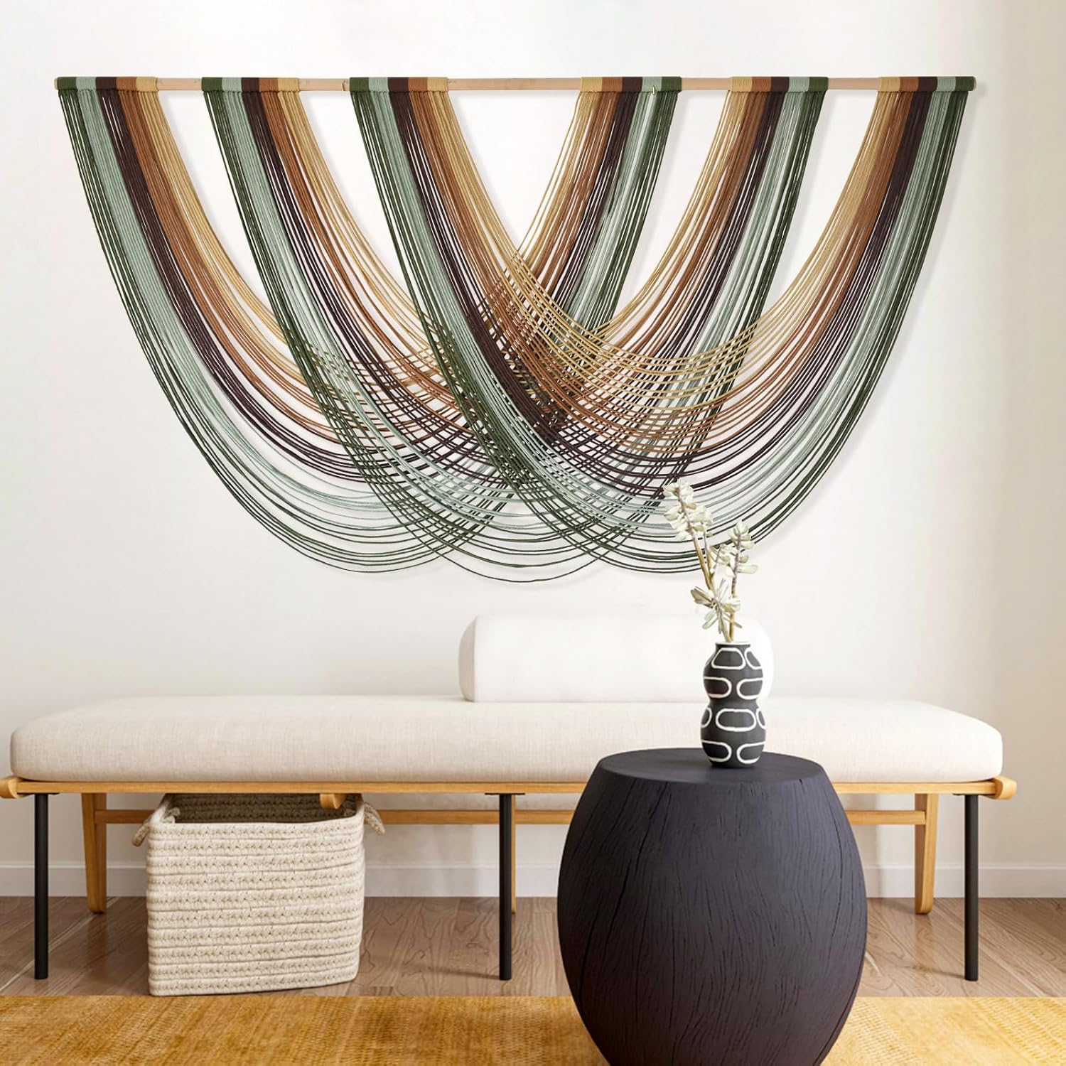 Macrame Wall Hanging Large Boho Wall Decor Yarn Wall Art Tapestry 57"W*31"L