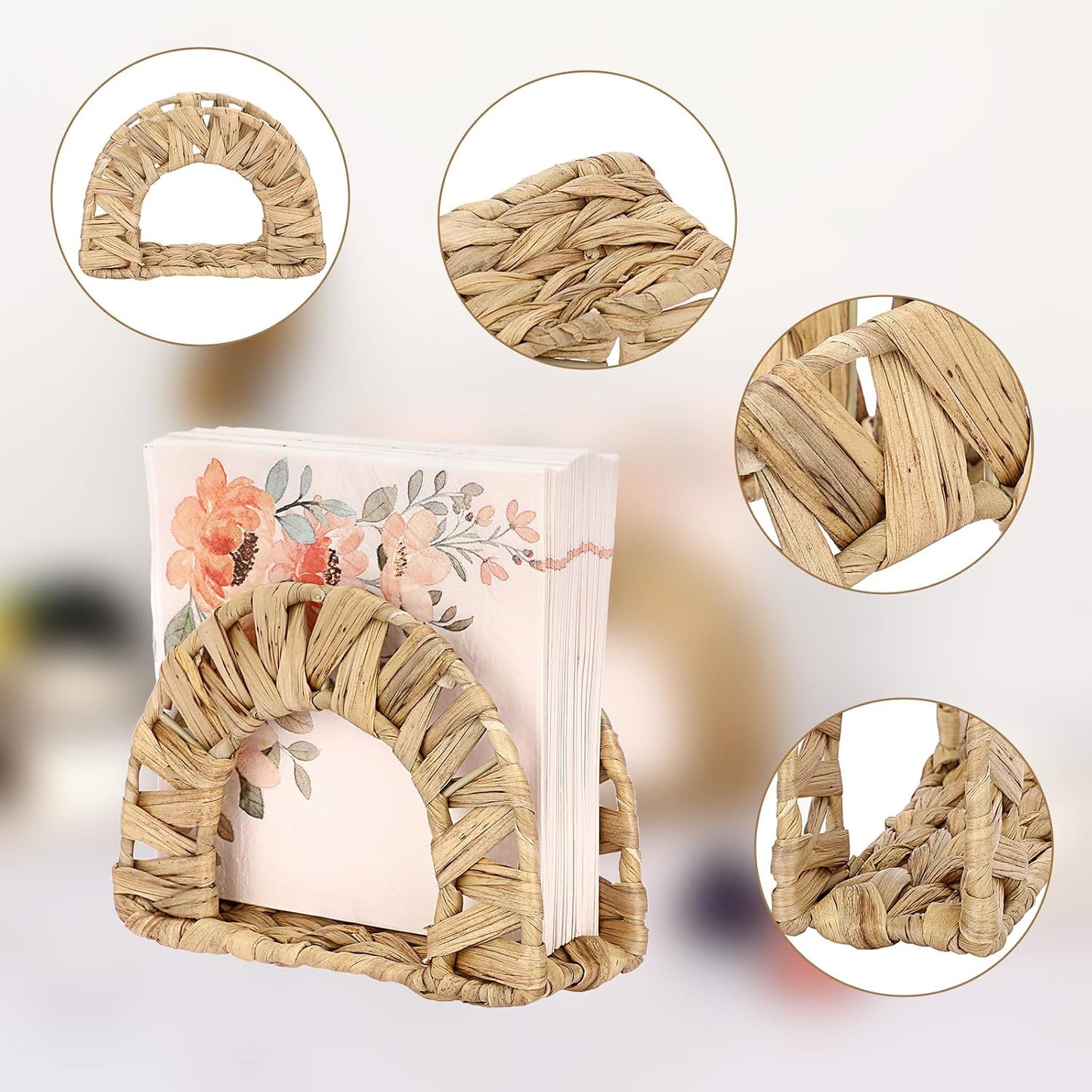 Napkin Holder-Water Hyacinth Kitchen Napkins Holder