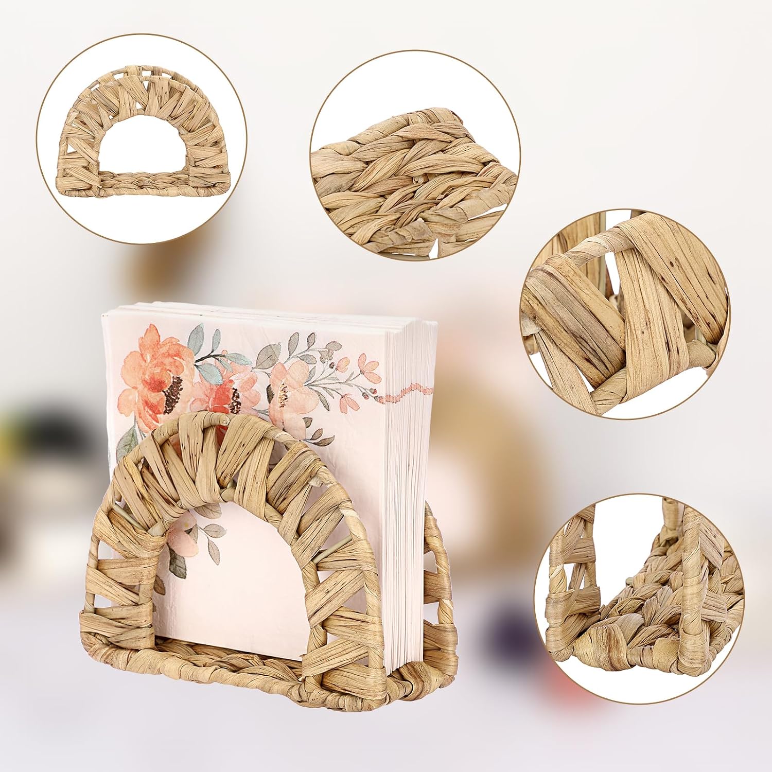 Napkin Holder-Water Hyacinth Kitchen Napkins Holder