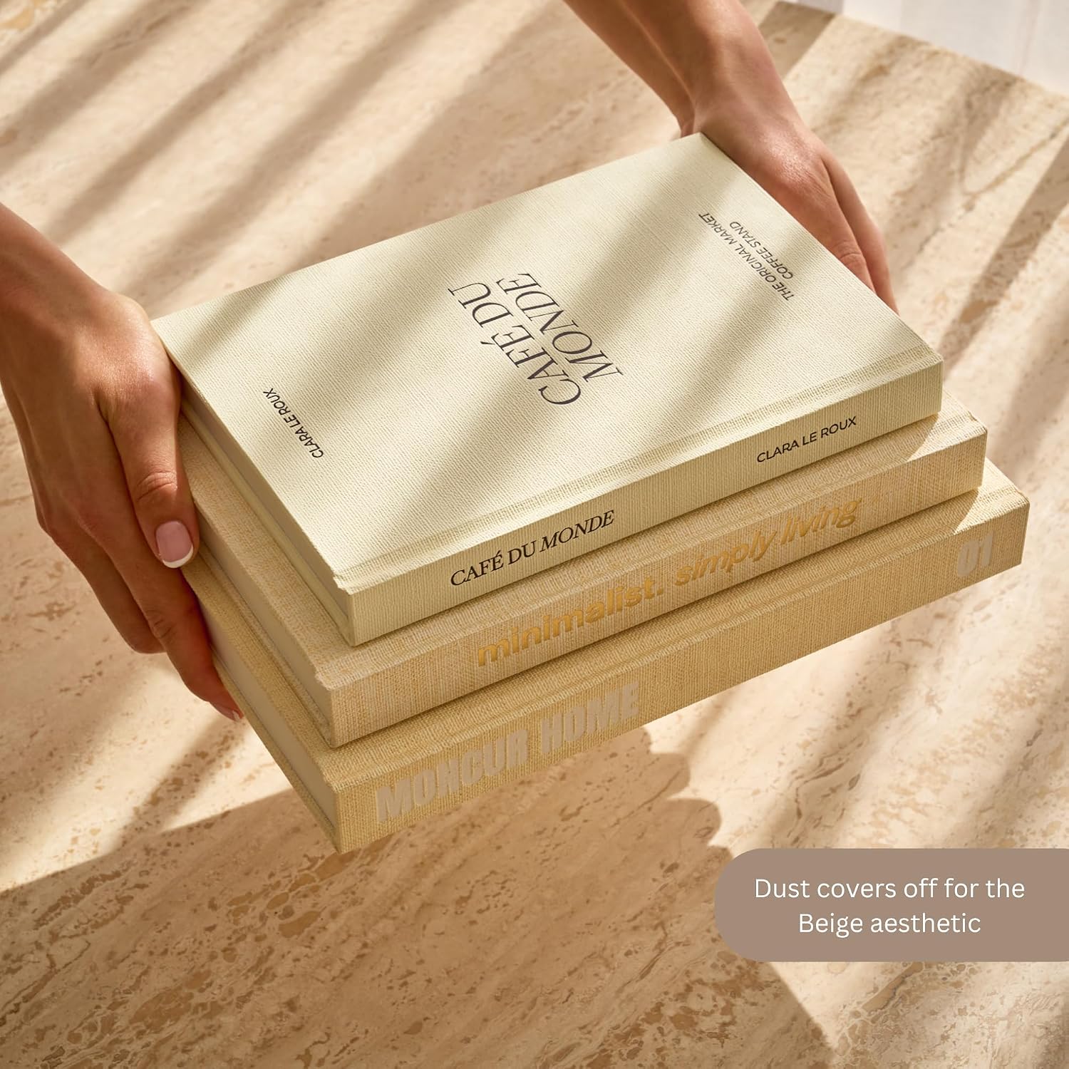 Faux Books for Decoration Coffee Table Books Decorative Books Neutral Room / Beige Warm / Set of 3