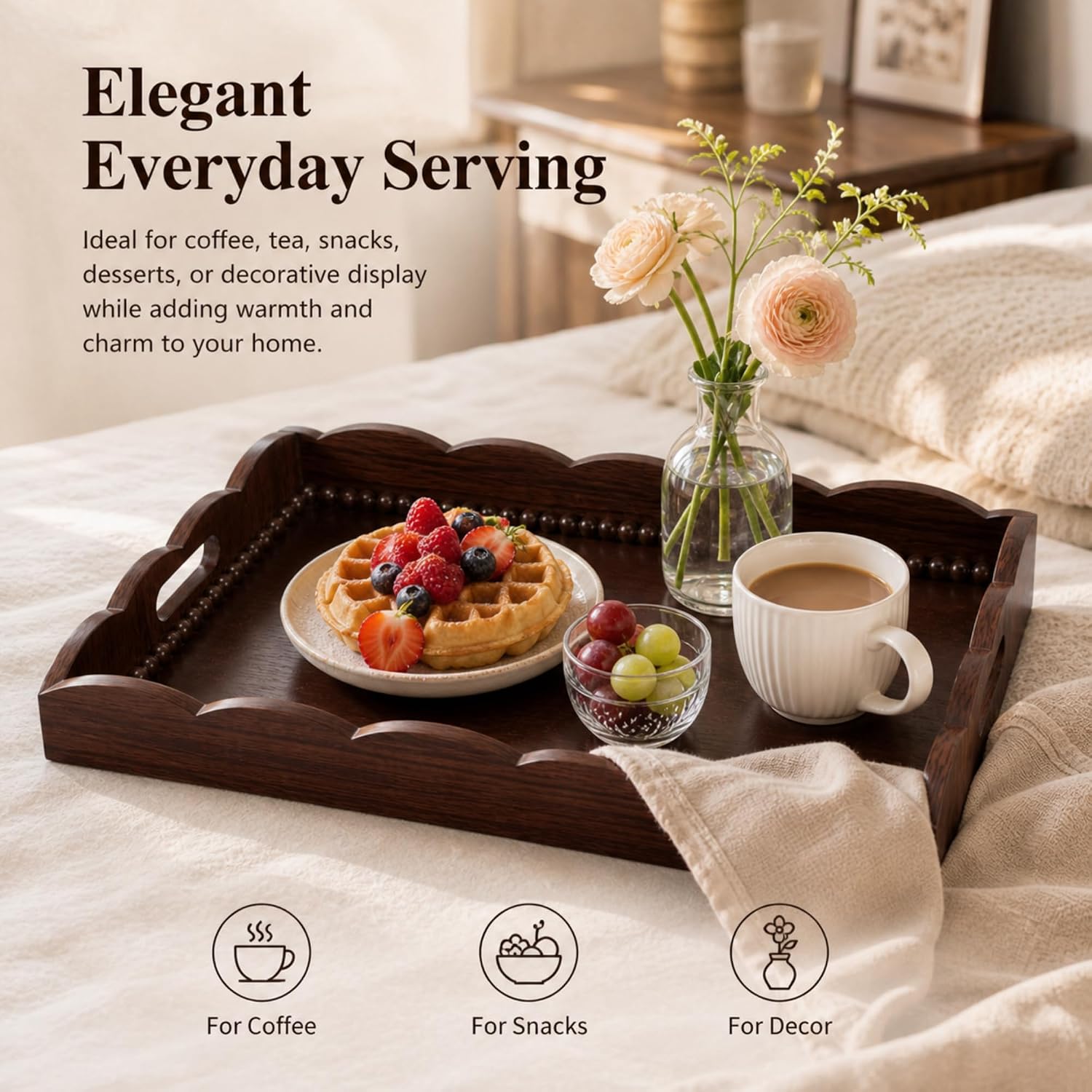 Wood Decorative Tray / 15 x 11