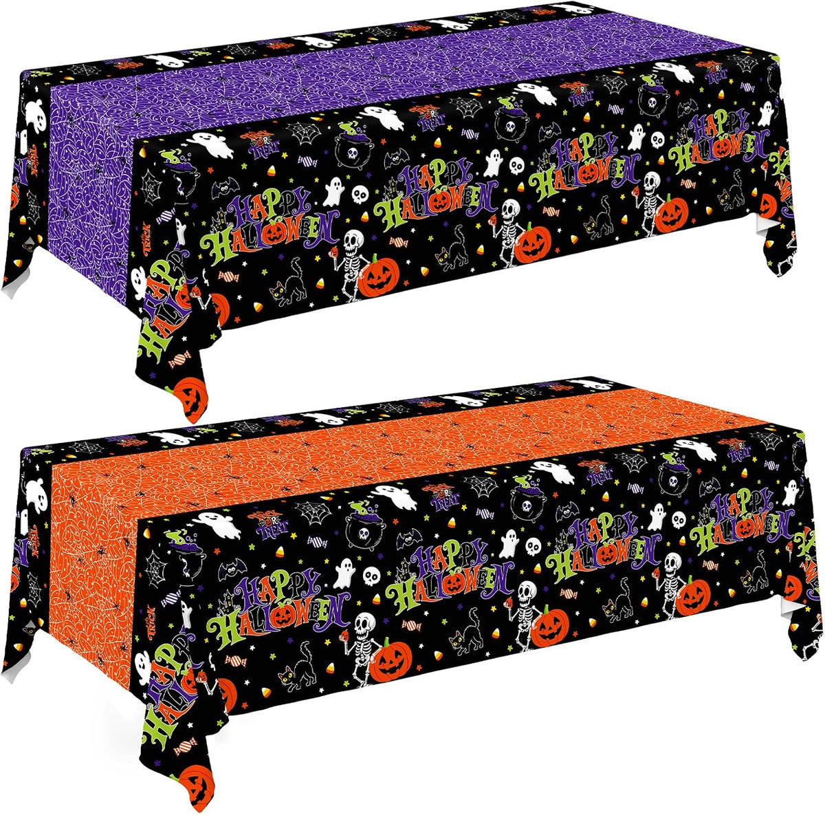 Niuara Fall Pumpkin Plastic Table Cloth Disposable, 4 Pack, 54 x 108 in
