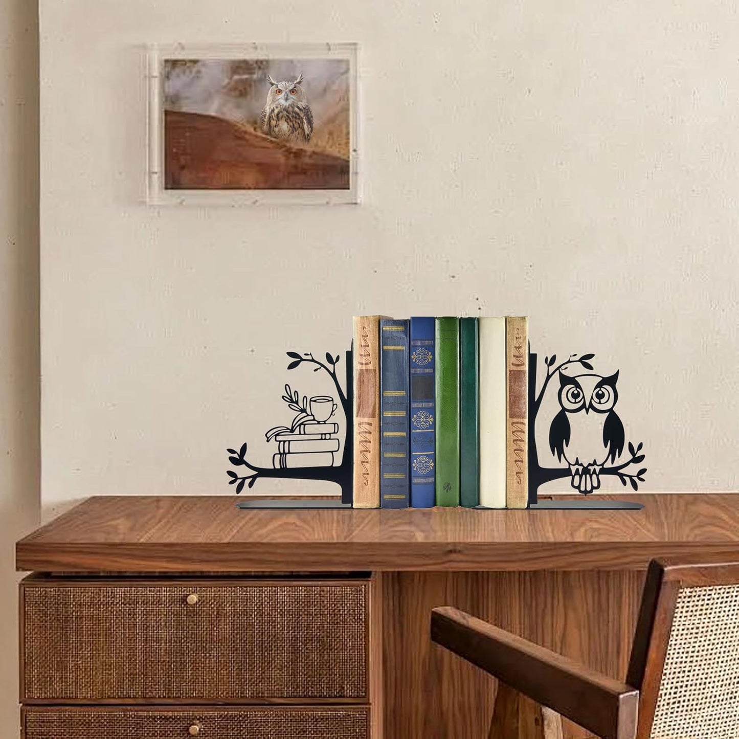 Owl and Books Metal Bookends Owl Book Ends
