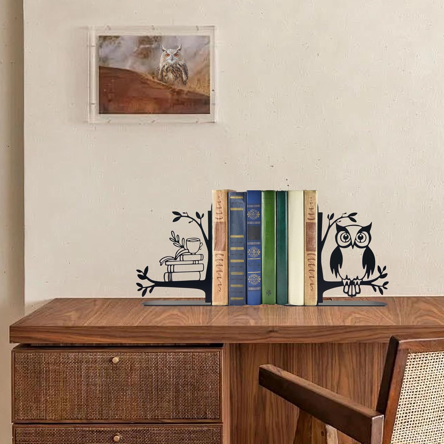 Owl and Books Metal Bookends Owl Book Ends
