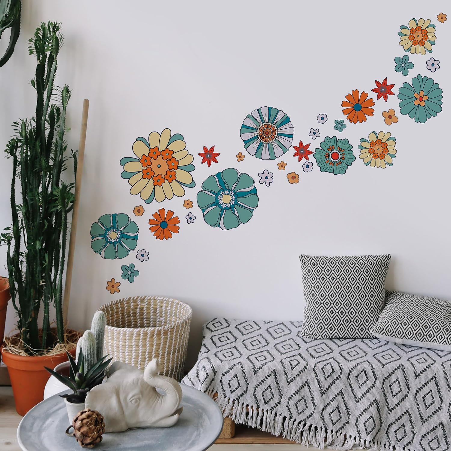 Boho Retro Flower Wall Decal