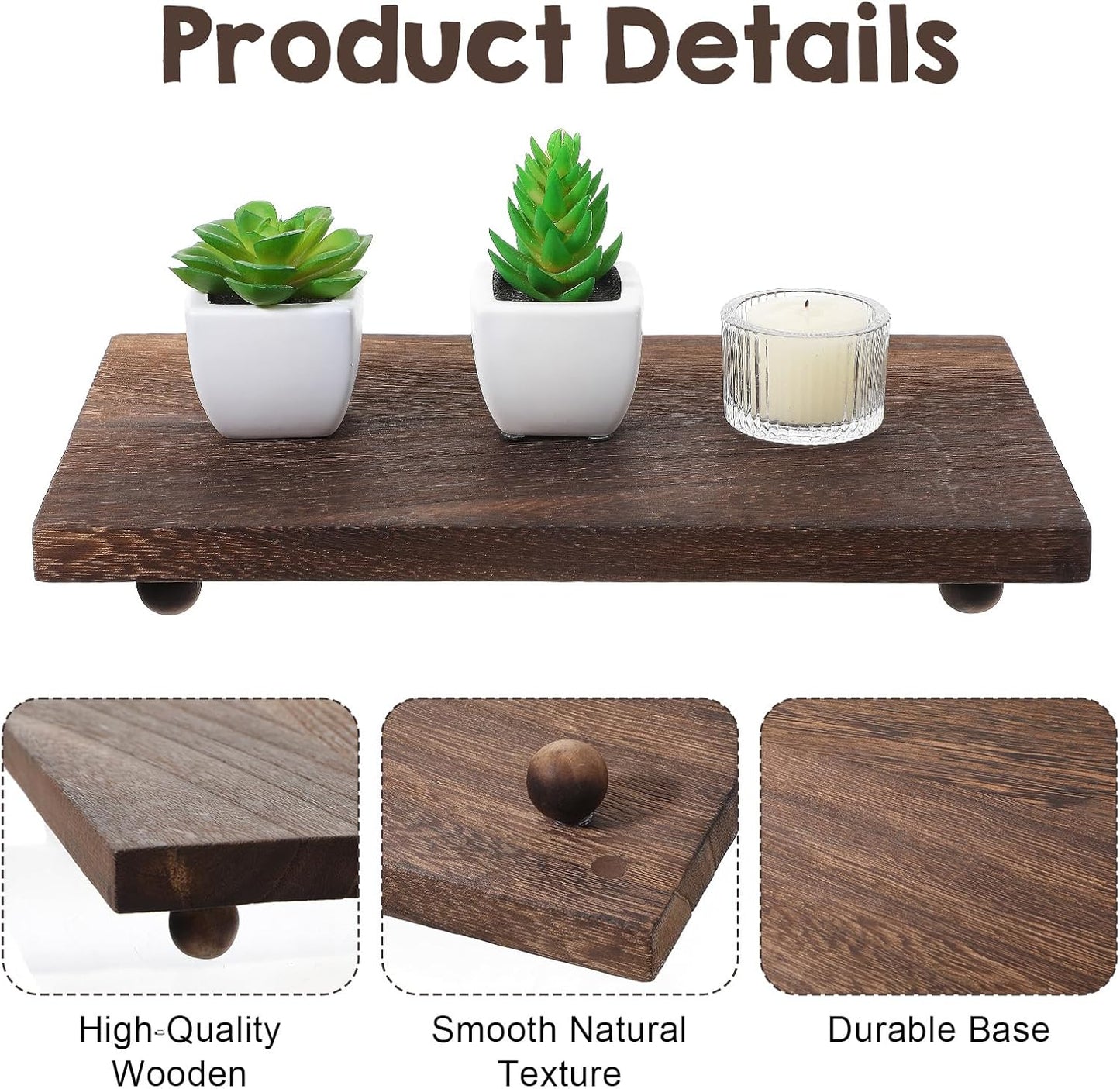 Wood Pedestal Stand Kitchen Soap Tray Farmhouse Wood Riser Stand / Set of 2
