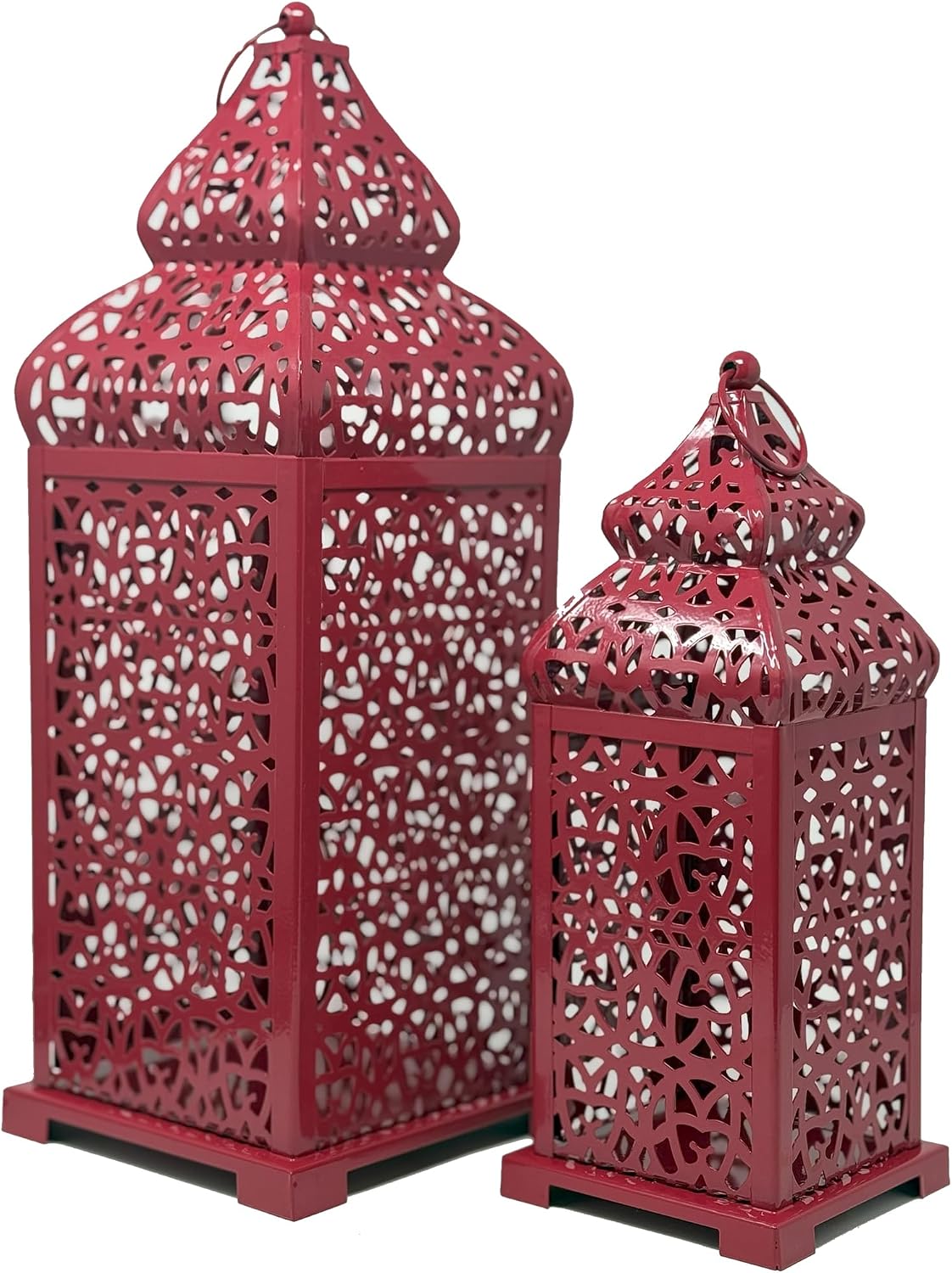 VELA LANTERNS Large Temple Moroccan Lantern Lamp Decorative Candle Holders for Ramadan Decorations, Hanging, Outdoor